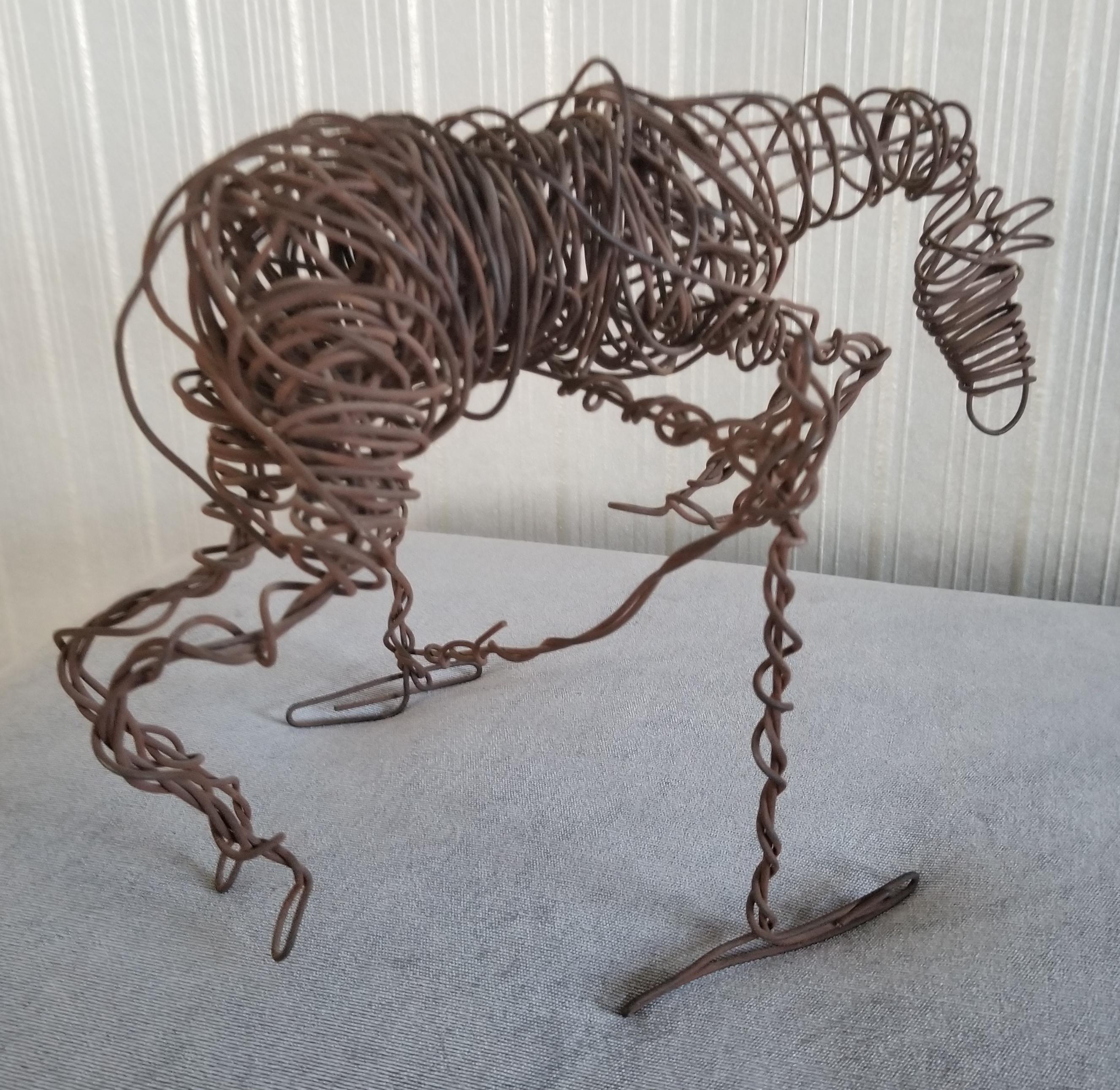 wire dinosaur sculpture