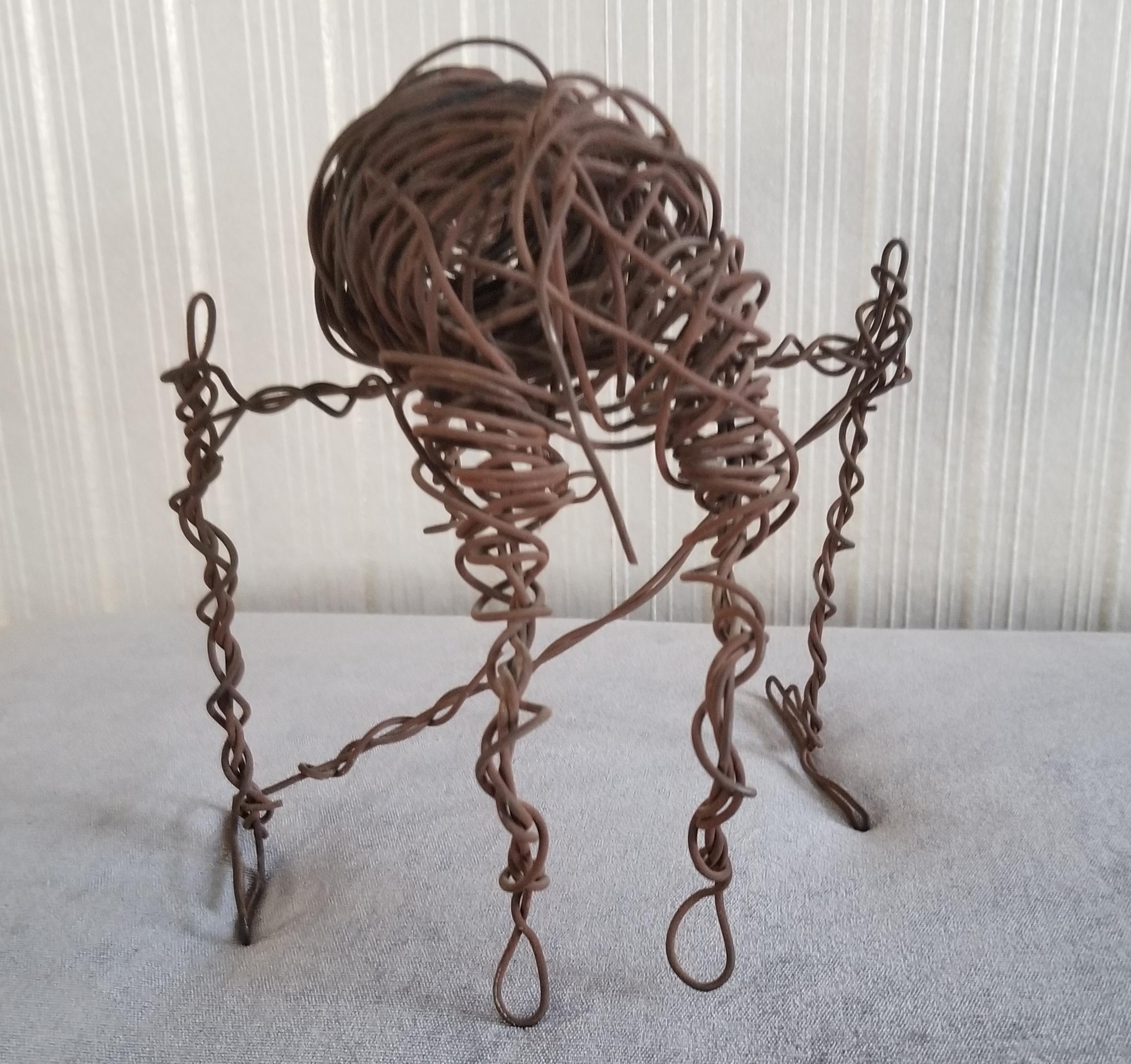 American Brutalist Art Wire Horse Sculpture Modernist Metal Jumper, 1960s