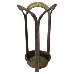 Brutalist artisan bronze umbrella stand, Germany 1970s