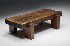 Brutalist Artisan Coffee Table, France, 1940s