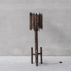 Brutalist Artist Made Metal Mid-Century Floor Lamp