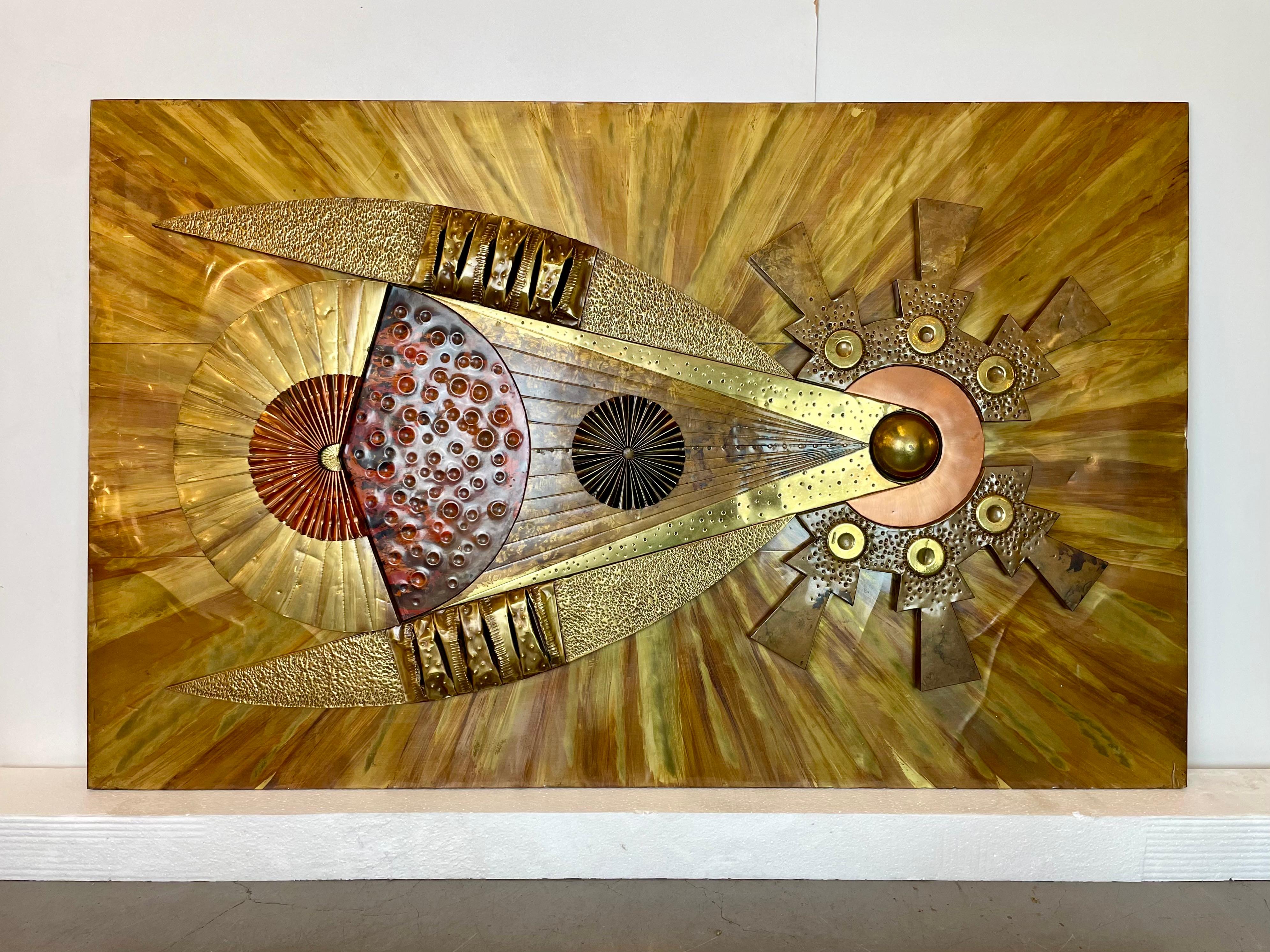 Brutalistisches Kunstwerk nach Stephen Chun, im Stil von Paul Vanders, 1970er Jahre (Gehämmert) im Angebot