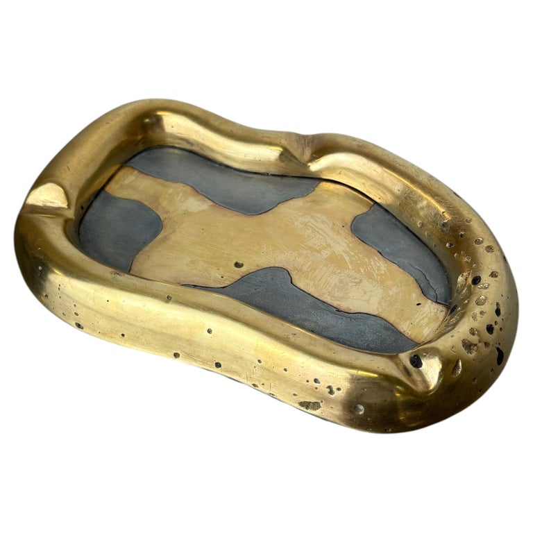 Brutalist Ashtray by David Marshall, Bronze & Aluminum, Spain, 1970s
