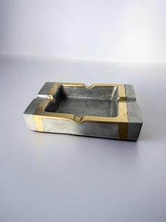 Cendrier de style brutaliste par David Marshall, bronze et aluminium, Espagne, années 1970
