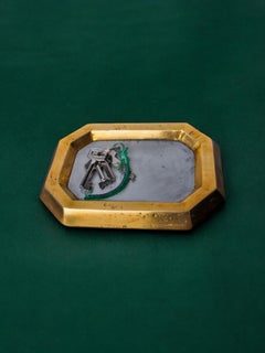 Brutalist ashtray by David Marshall, bronze and brass, 1970's