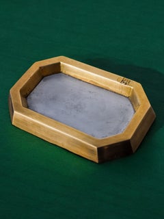 Brutalist ashtray by David Marshall, bronze and brass, Spain, 1970