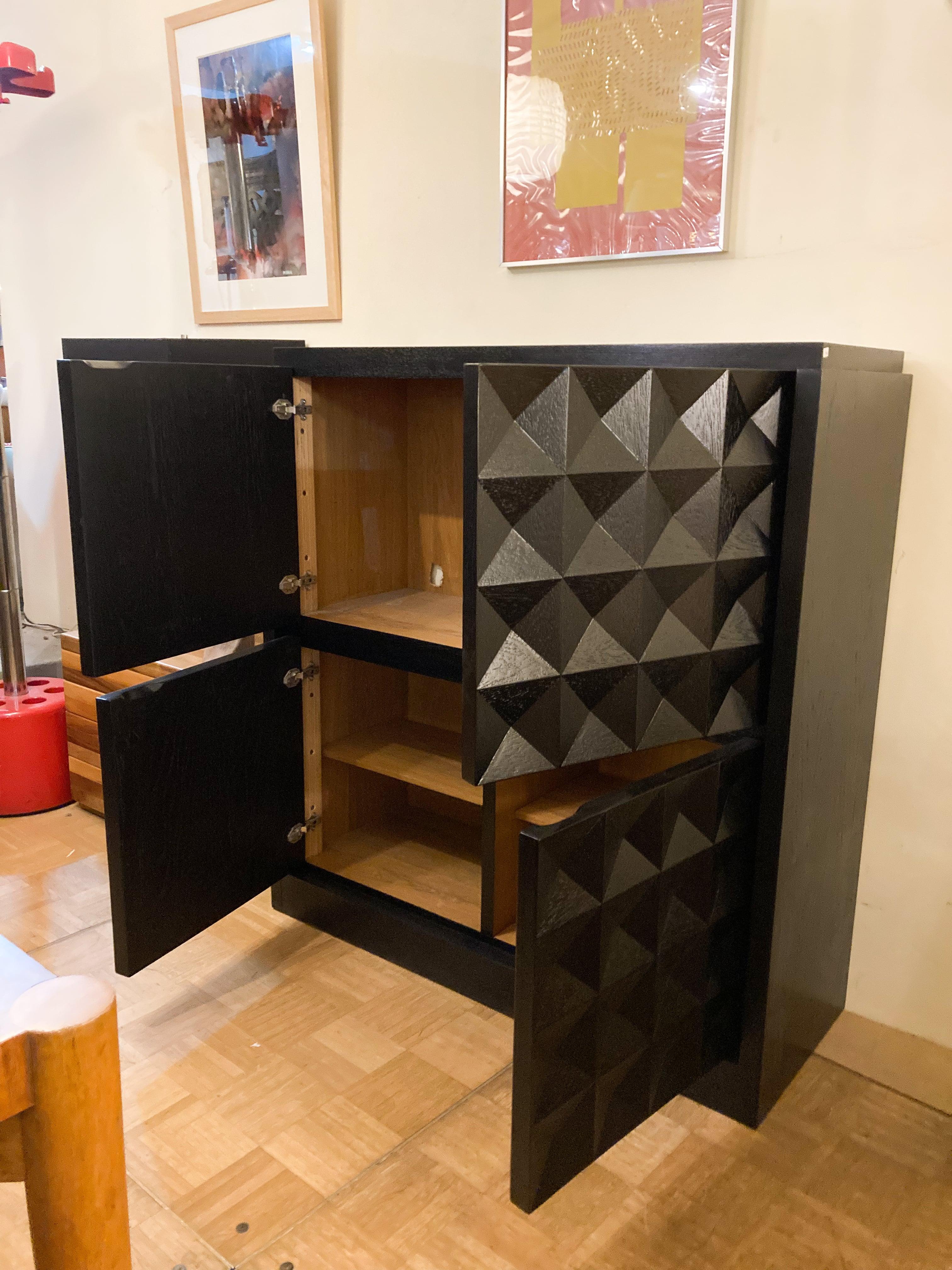 Brutalist Bar Cabinet, De Coene Style, Belgium, 1970s In Good Condition For Sale In Brussels, BE