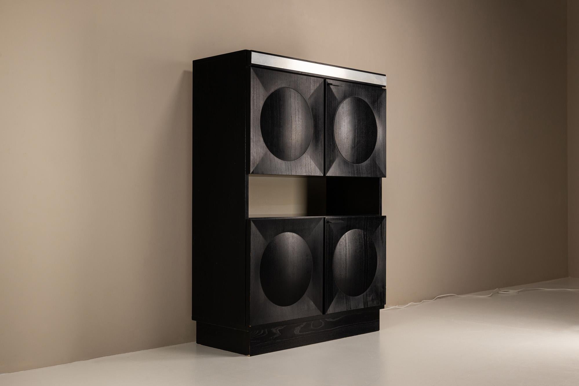 Brutalist Bar Cabinet in the Style of Defour, 1970s In Good Condition For Sale In Hellouw, NL