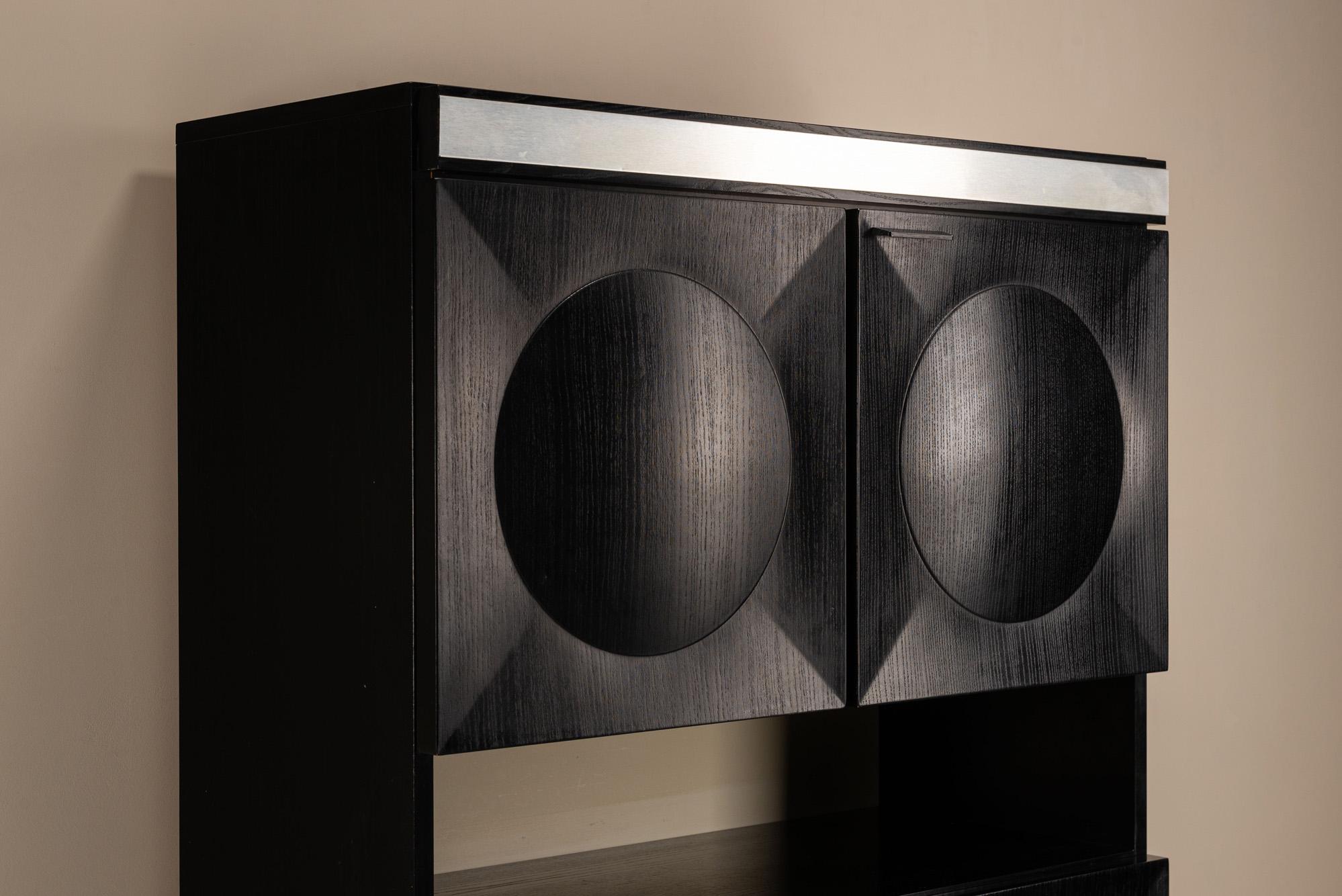 Brutalist Bar Cabinet in the Style of Defour, 1970s For Sale 1