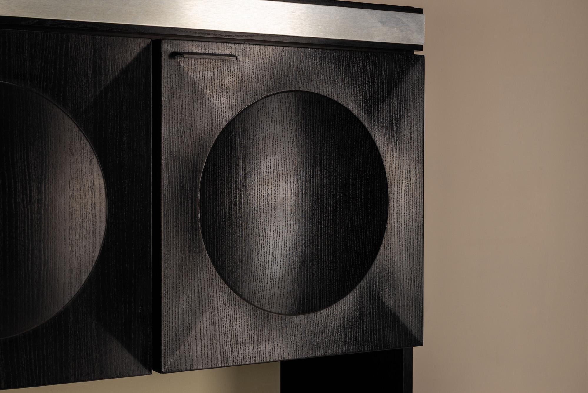 Brutalist Bar Cabinet in the Style of Defour, 1970s For Sale 2