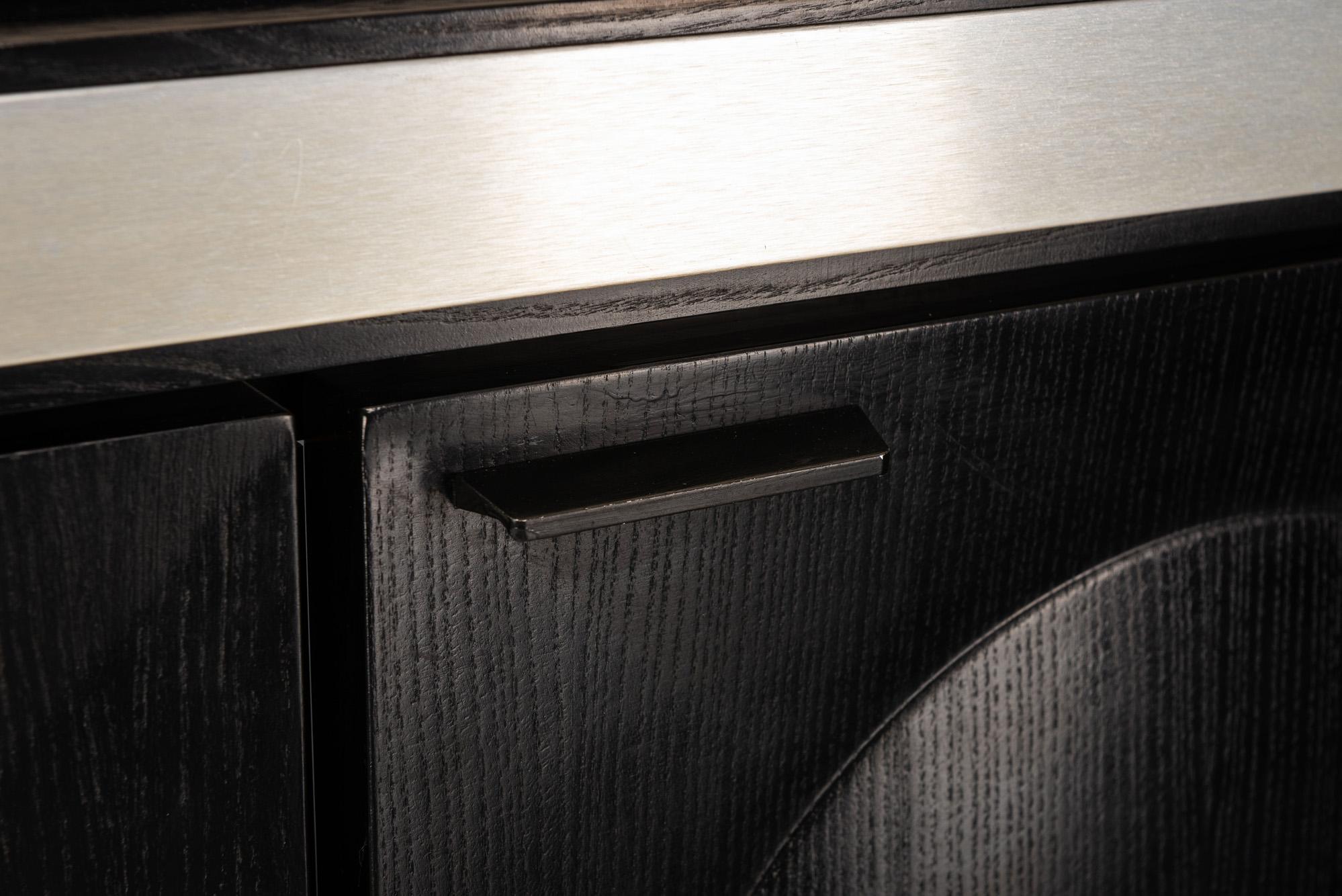 Brutalist Bar Cabinet in the Style of Defour, 1970s For Sale 4