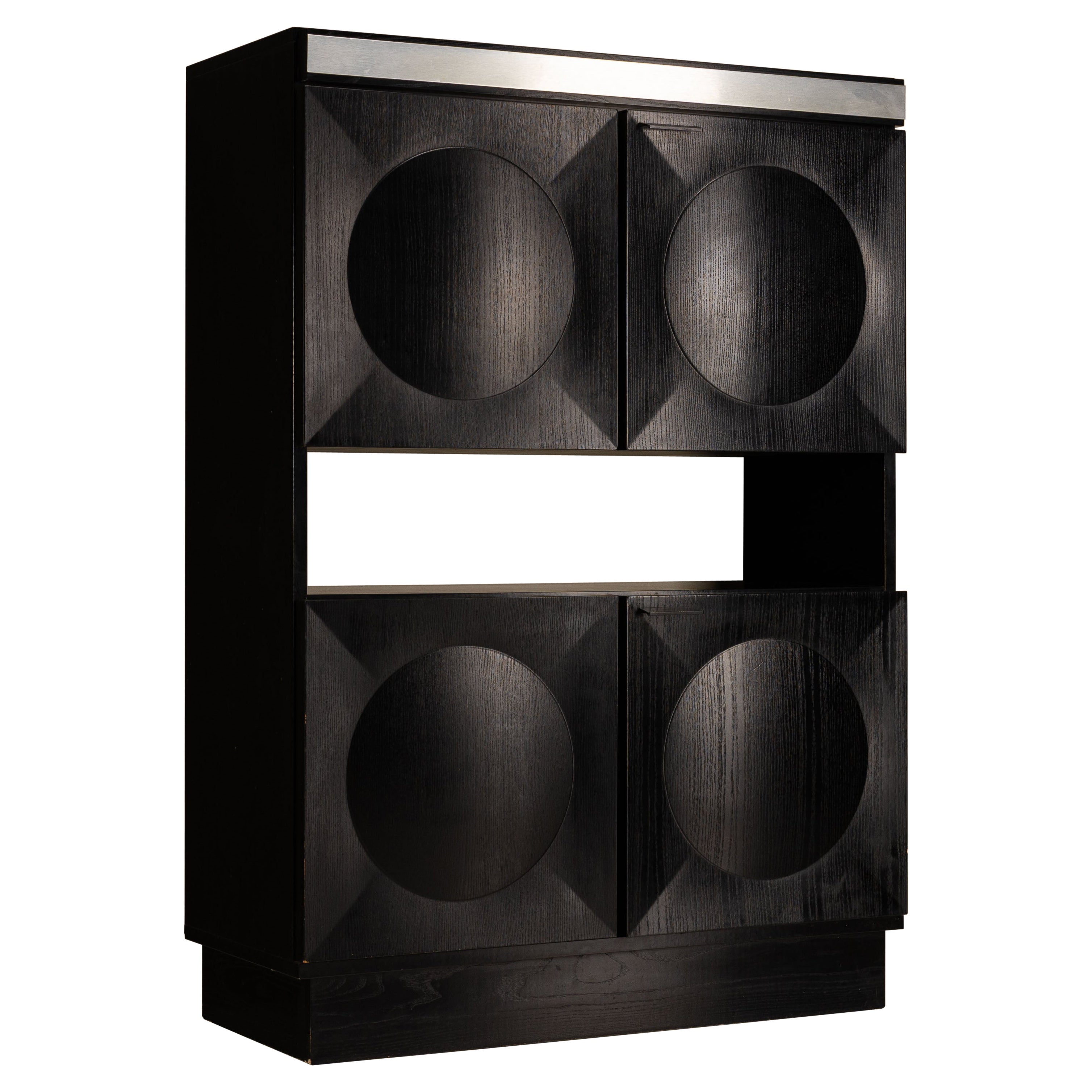 Brutalist Bar Cabinet in the Style of Defour, 1970s For Sale