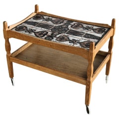 Brutalist bar cart trolley  1960s  Danish