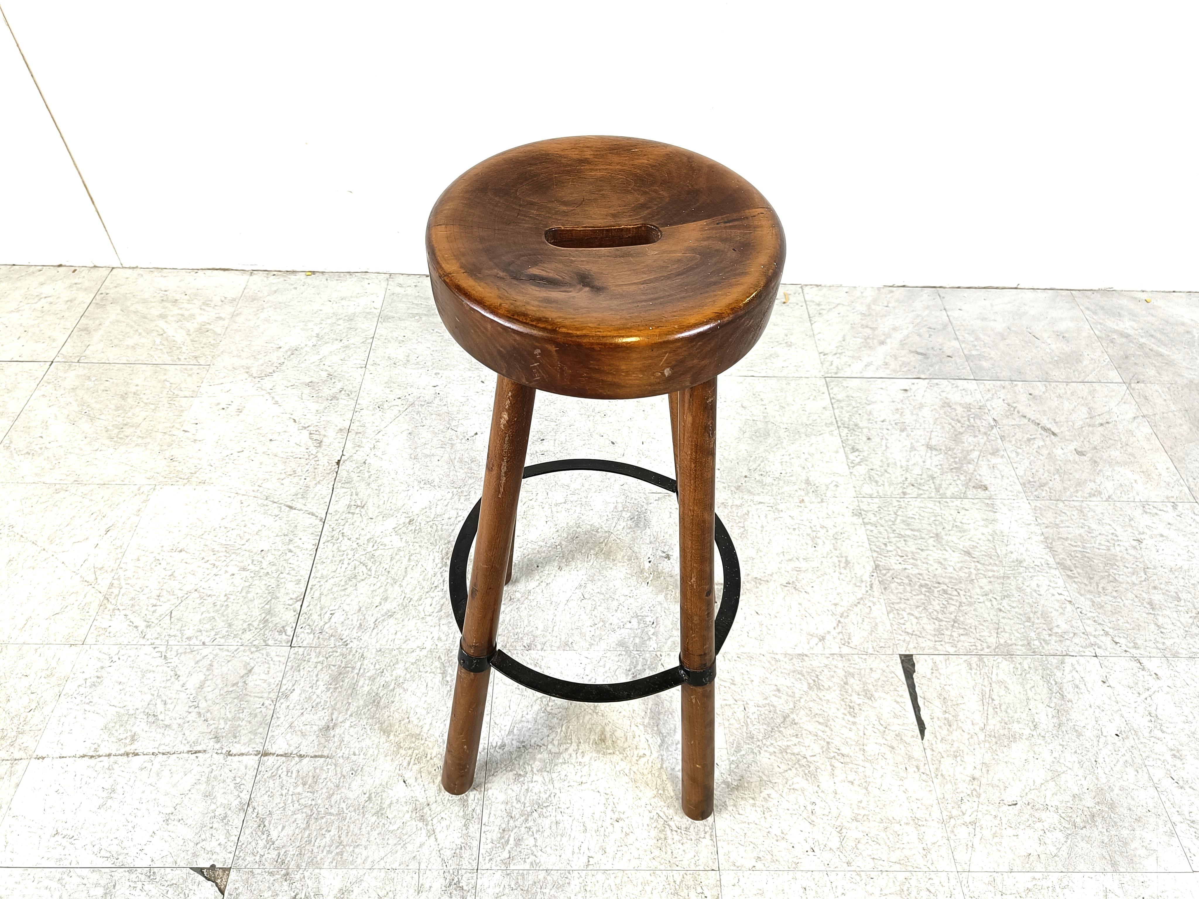 Spanish Brutalist bar stool, 1960s For Sale