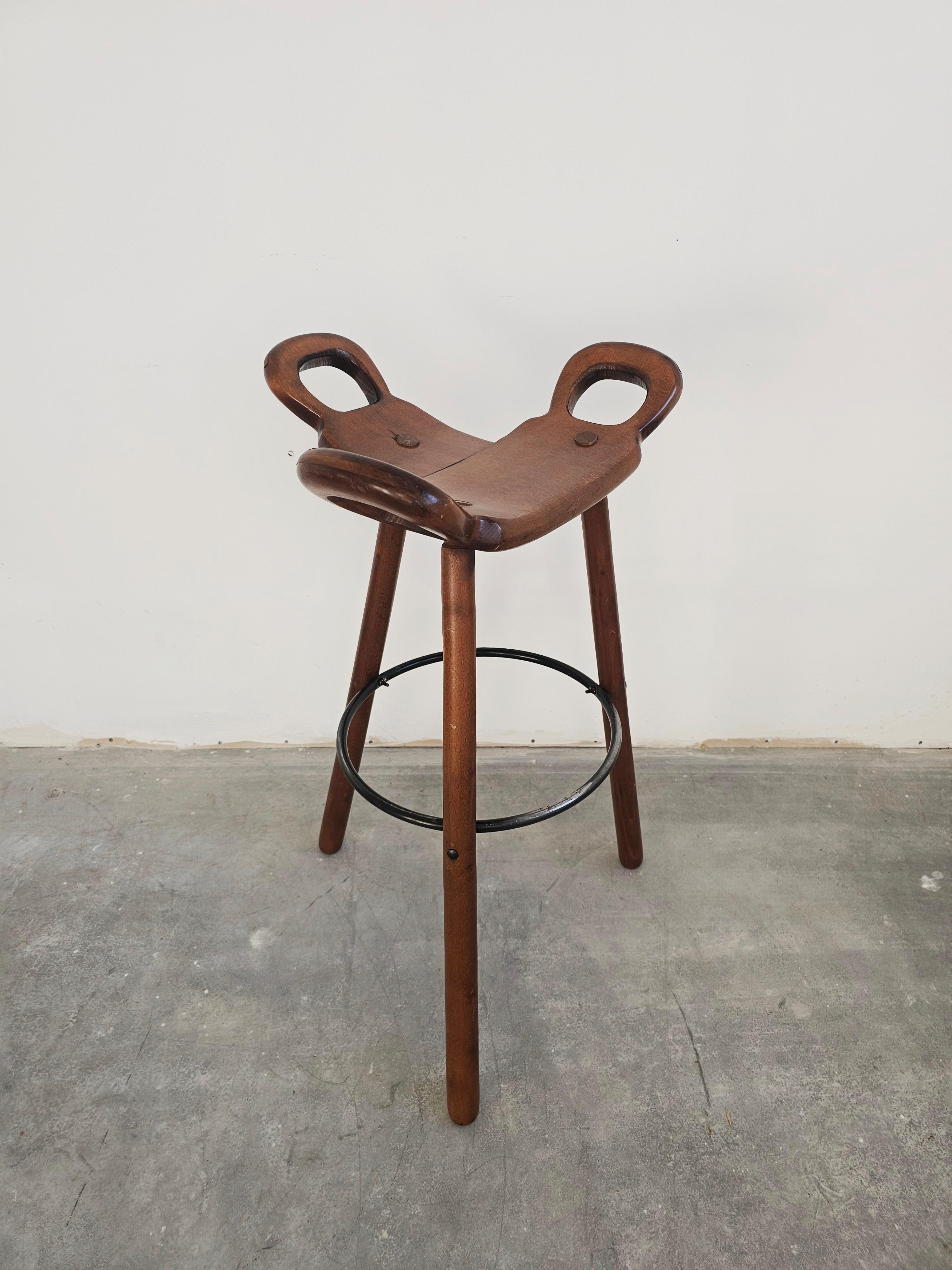 Late 20th Century Brutalist Bar Stool 