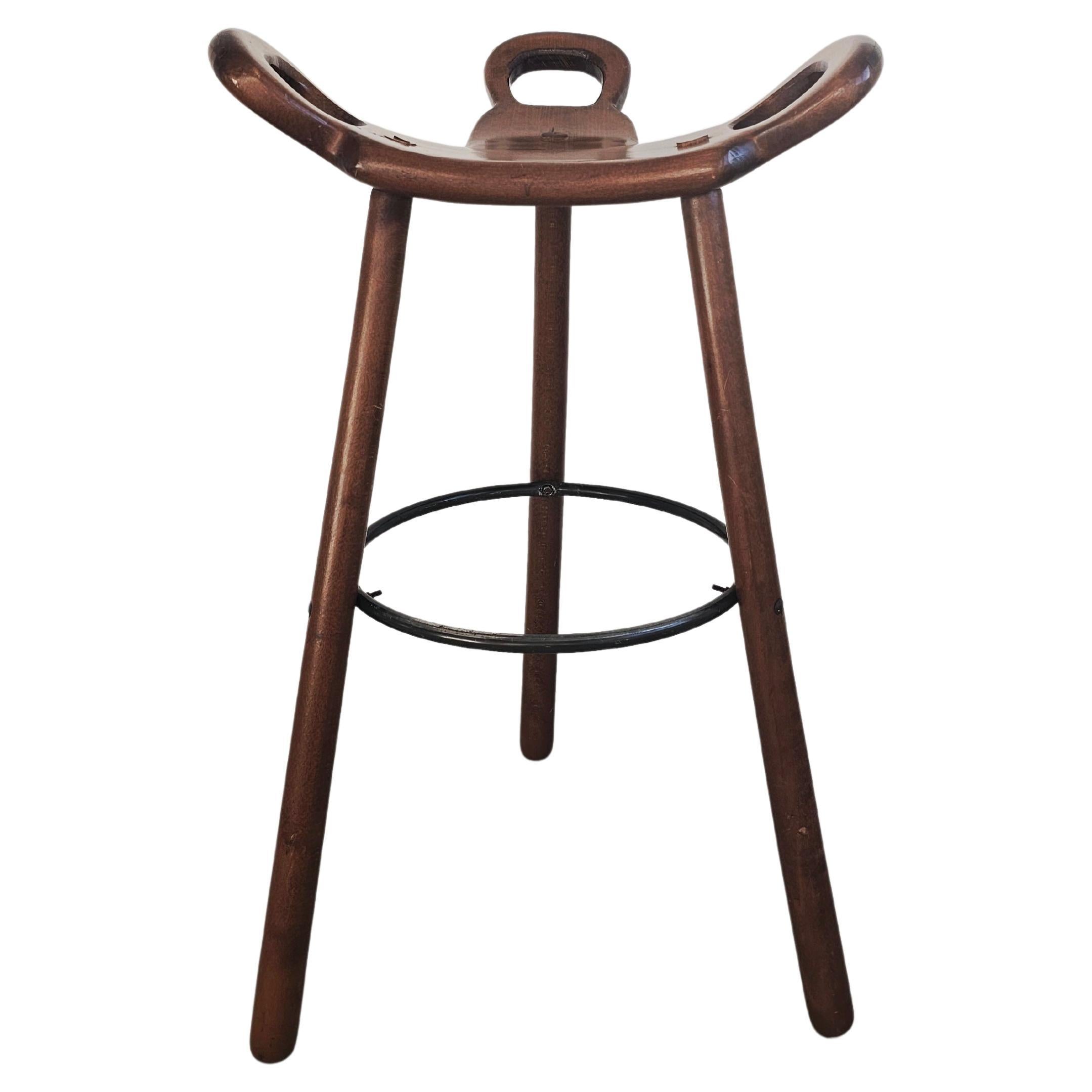 Brutalist Bar Stool "Marbella" done in solid oak