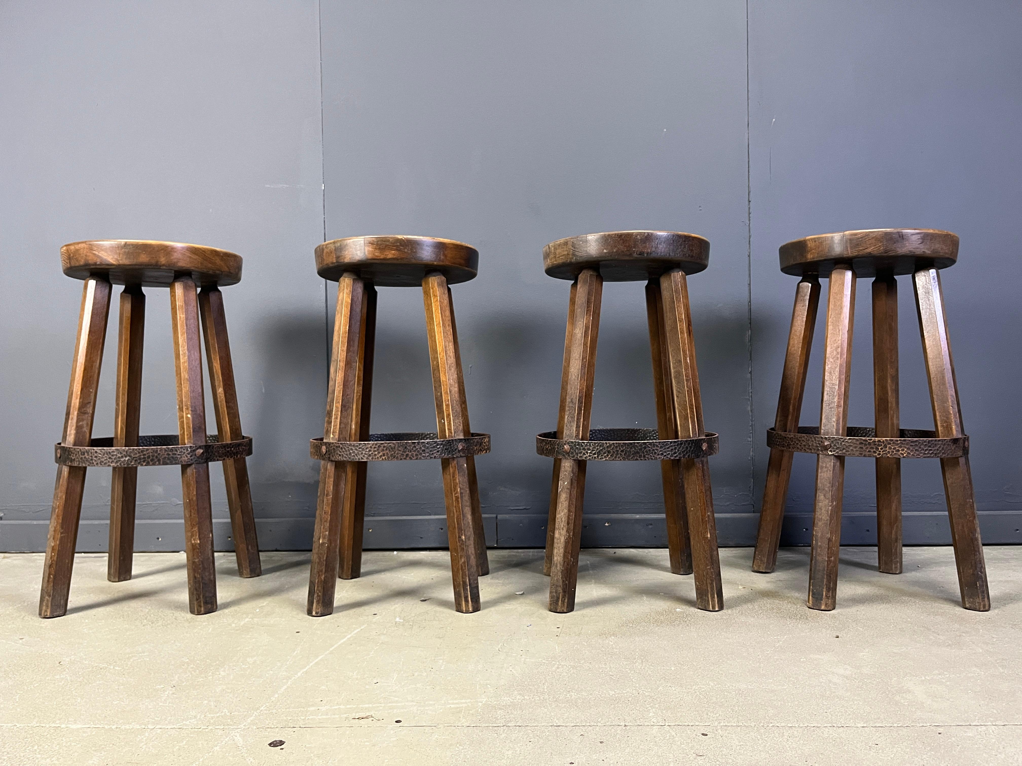 Brutalistische Barhocker, 1960er Jahre - Satz von 4 im Angebot 5