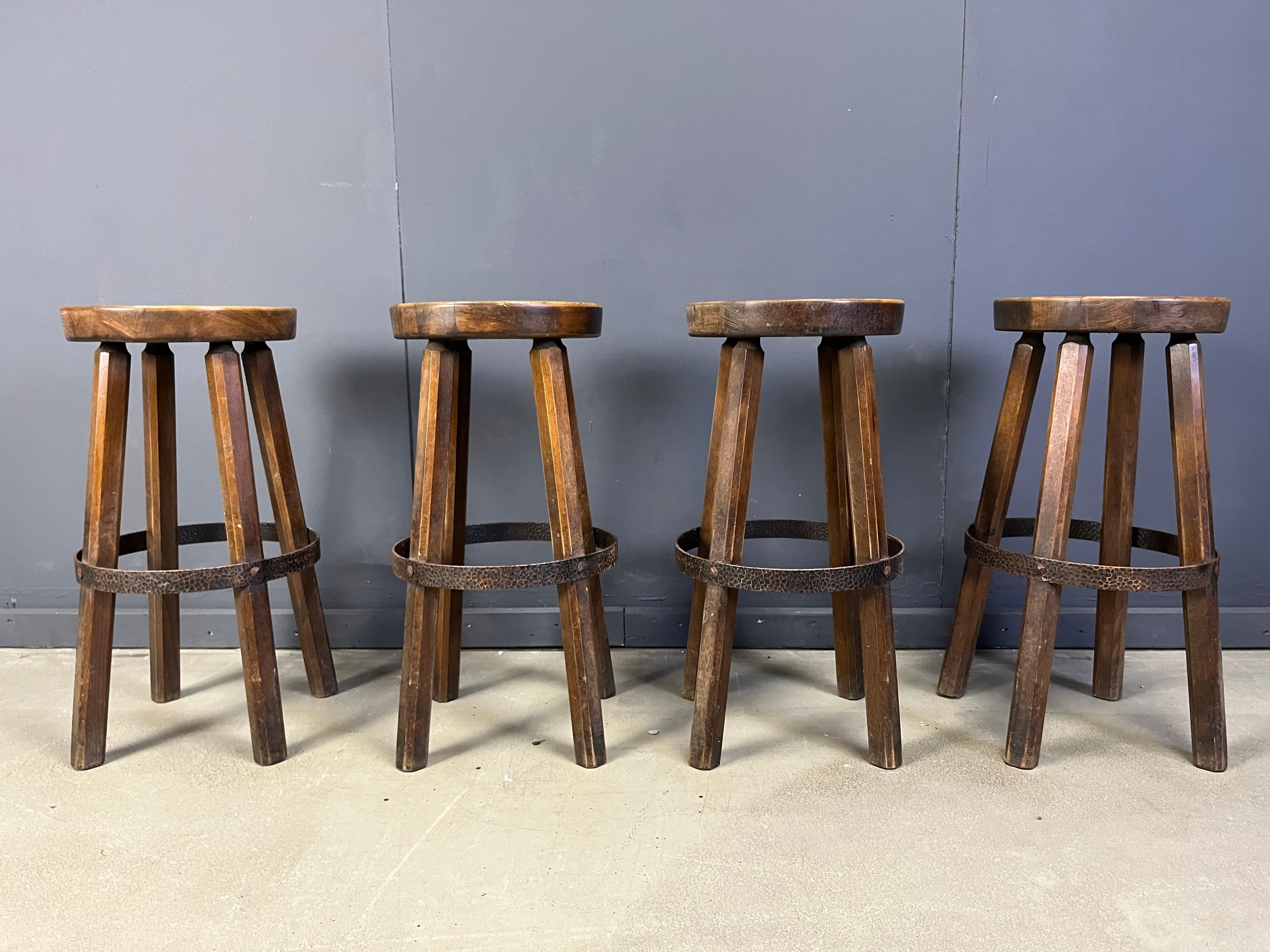 Brutalistische Barhocker, 1960er Jahre - Satz von 4 im Angebot 6
