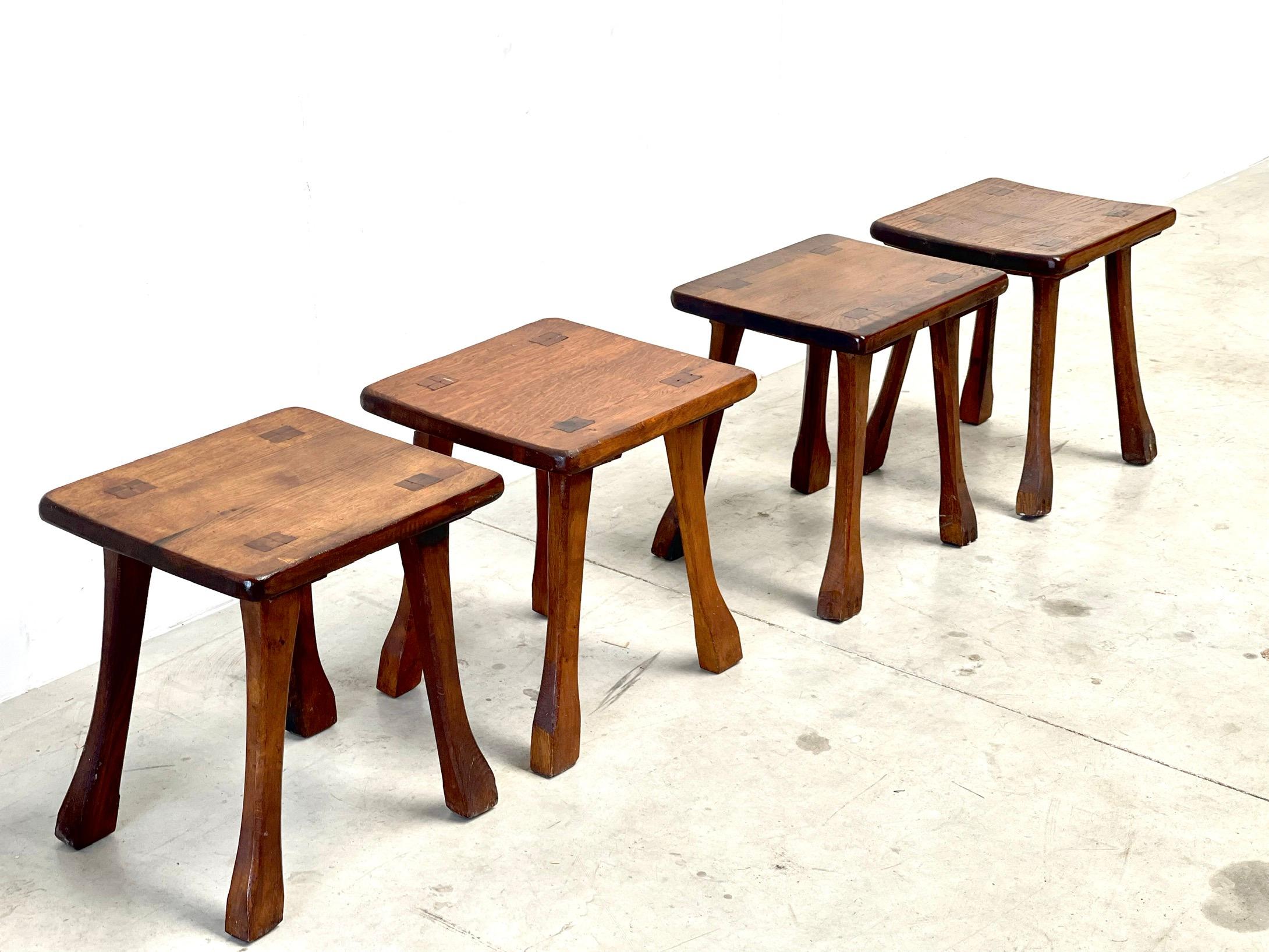 Early 20th Century Brutalist bar stools For Sale