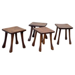 Antique Brutalist bar stools