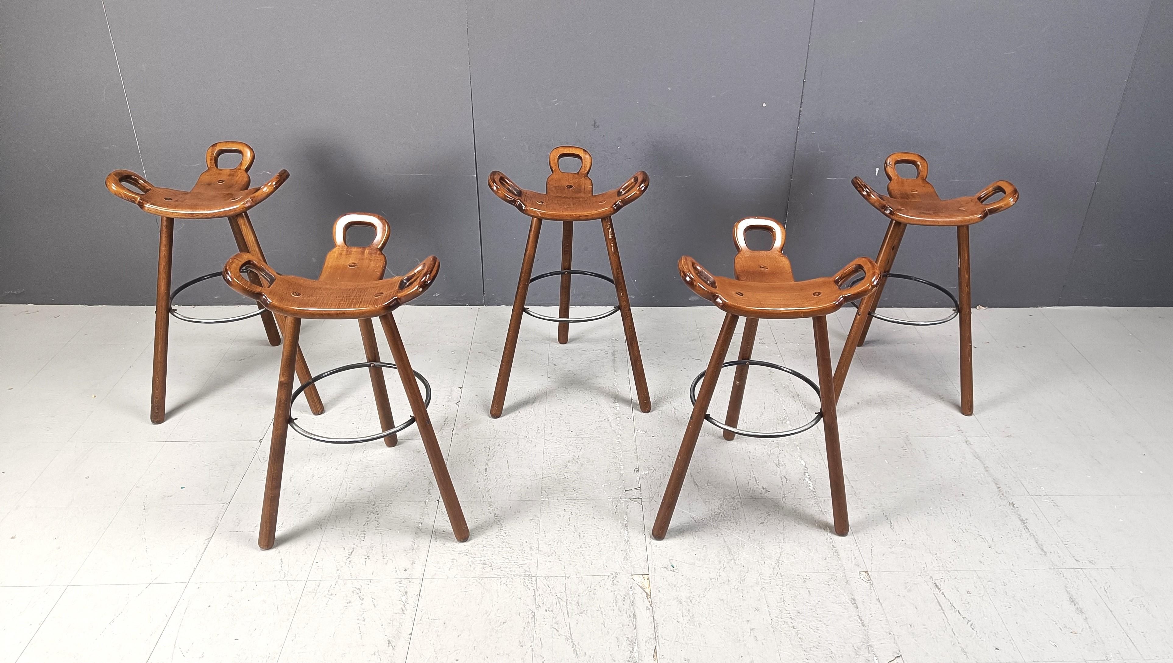 Ensemble de 5 tabourets de bar brutalistes - années 1960 en vente 6