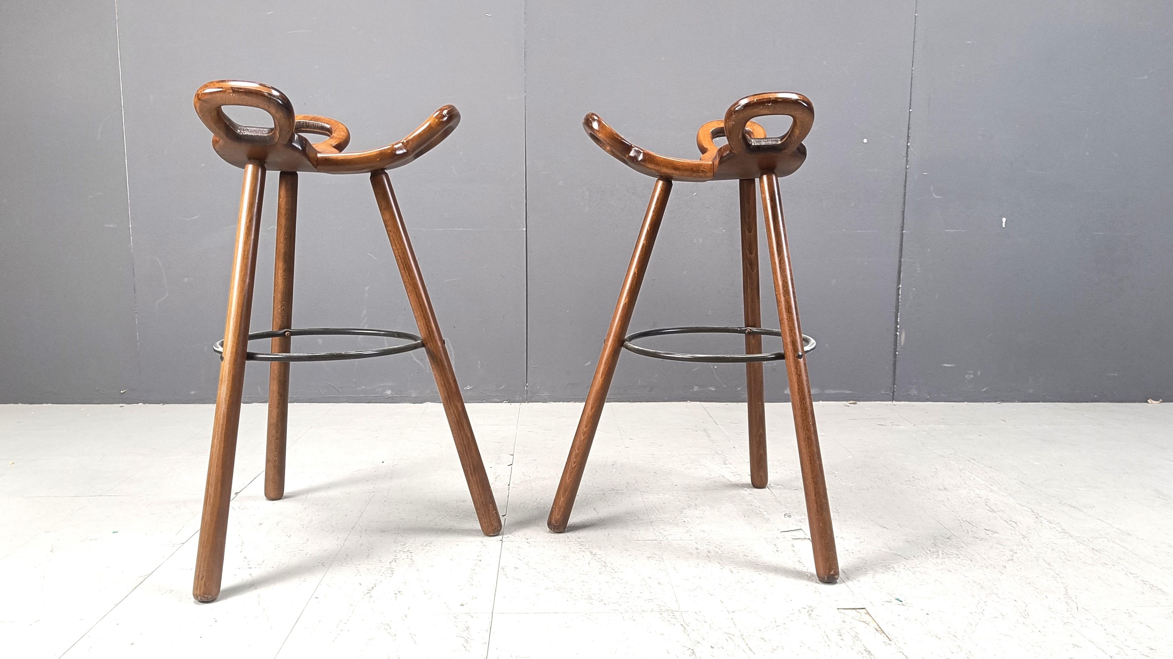 Spanish Brutalist bar stools set of 5 - 1960s