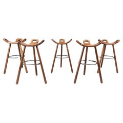 Brutalist bar stools set of 5 - 1960s