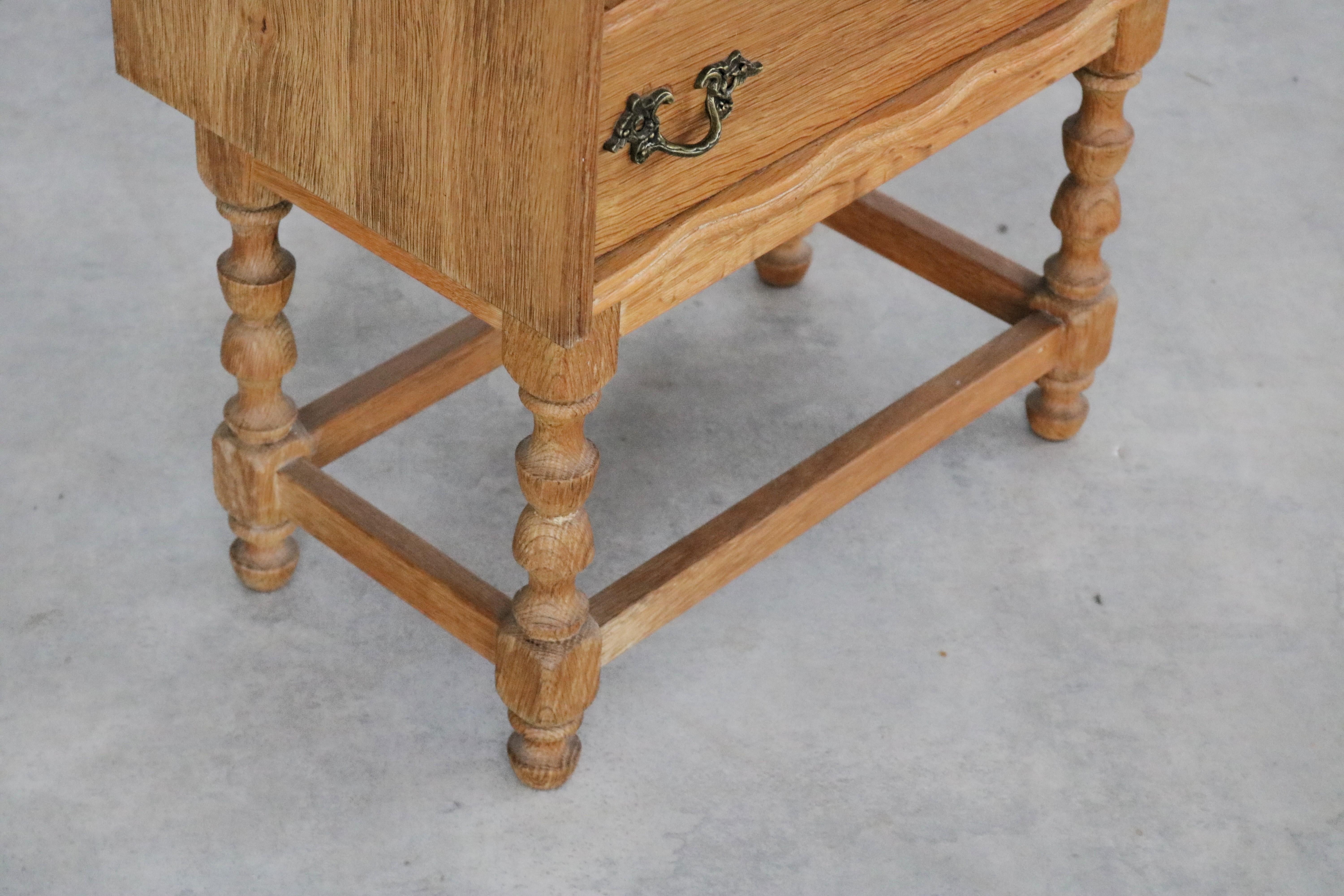 Brass Brutalist bedside table  cabinet  1960s  Danish For Sale