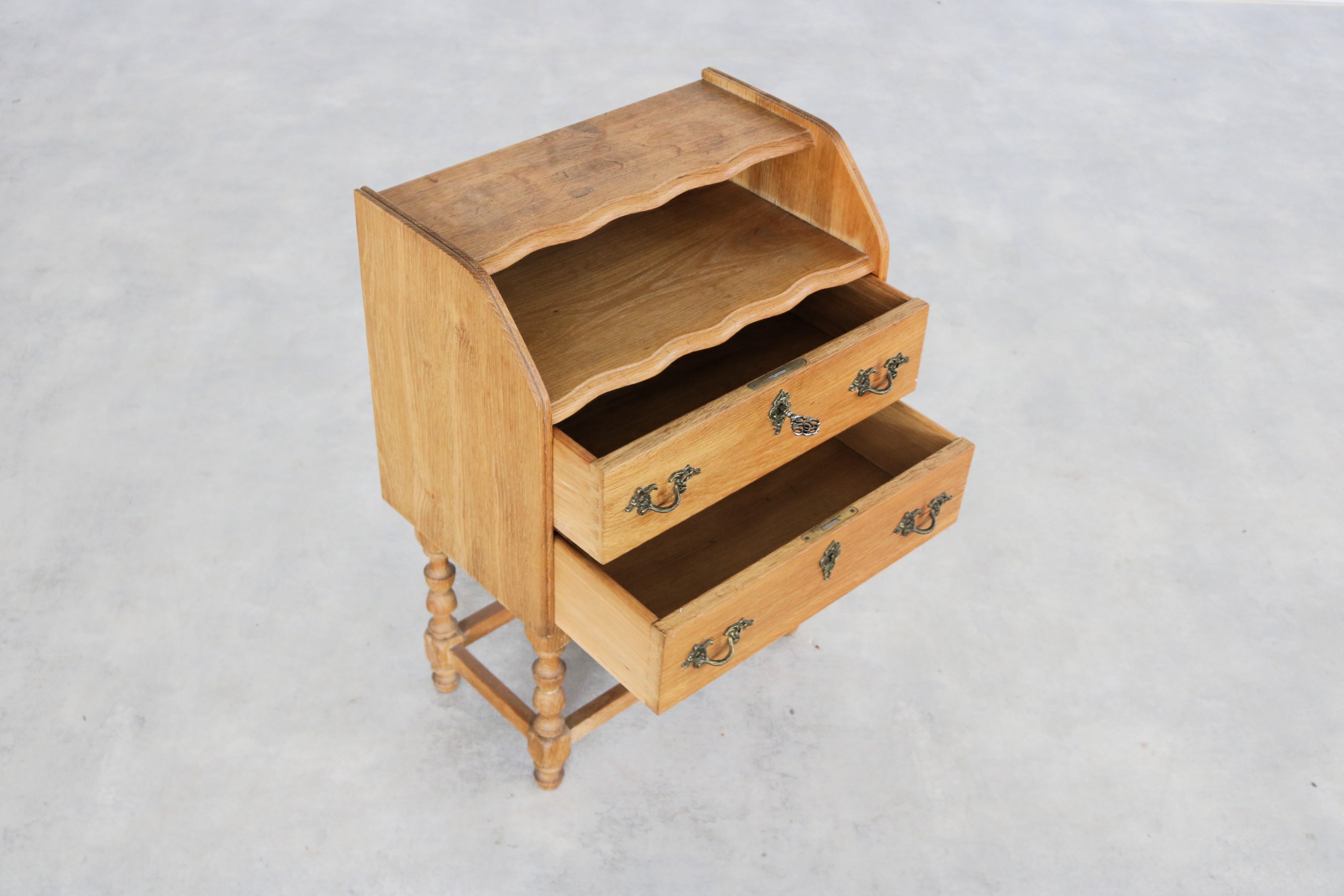 Brutalist bedside table  cabinet  1960s  Danish For Sale 1
