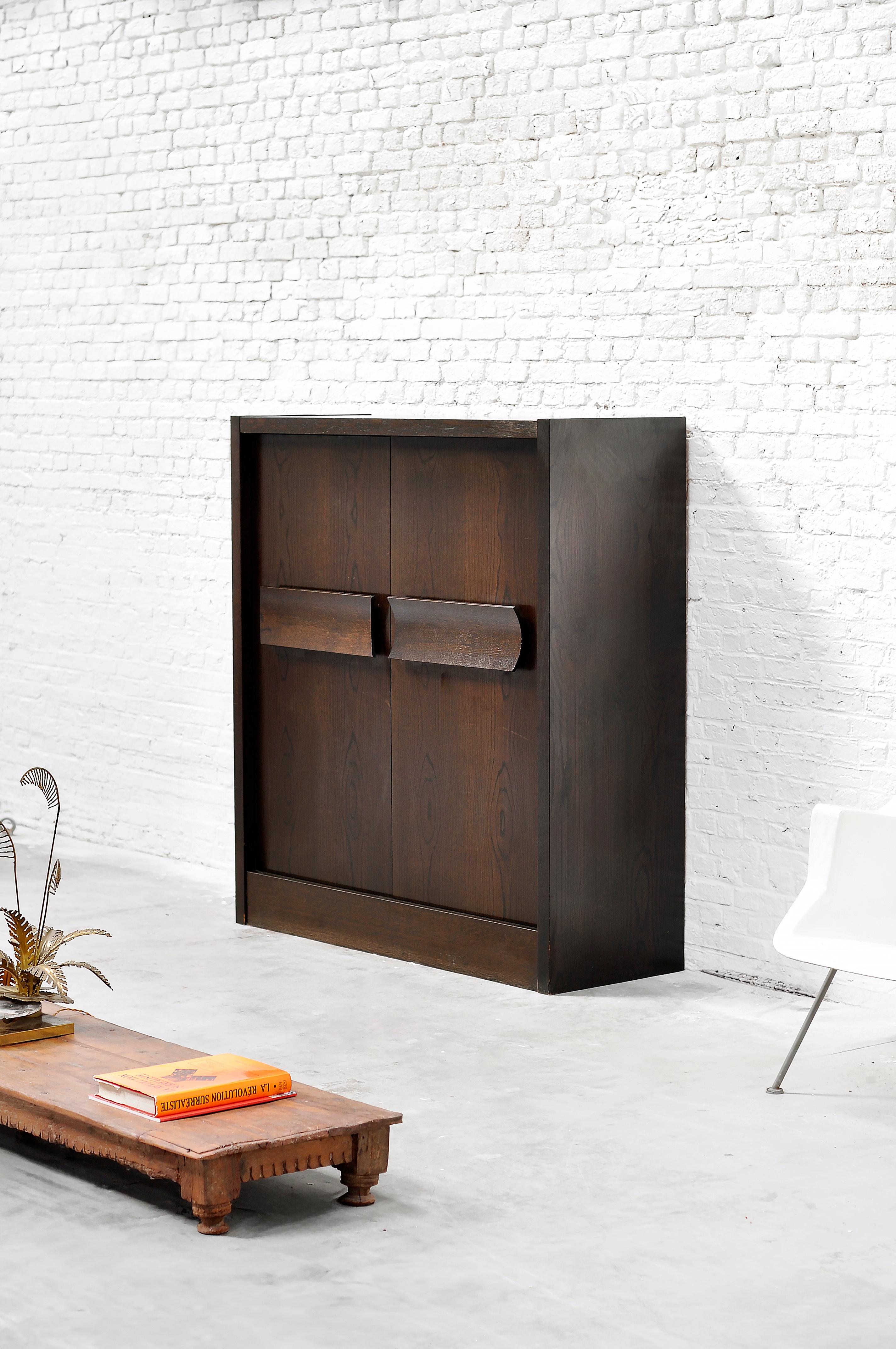 European Brutalist Belgian Bar Cabinet, 1970s For Sale