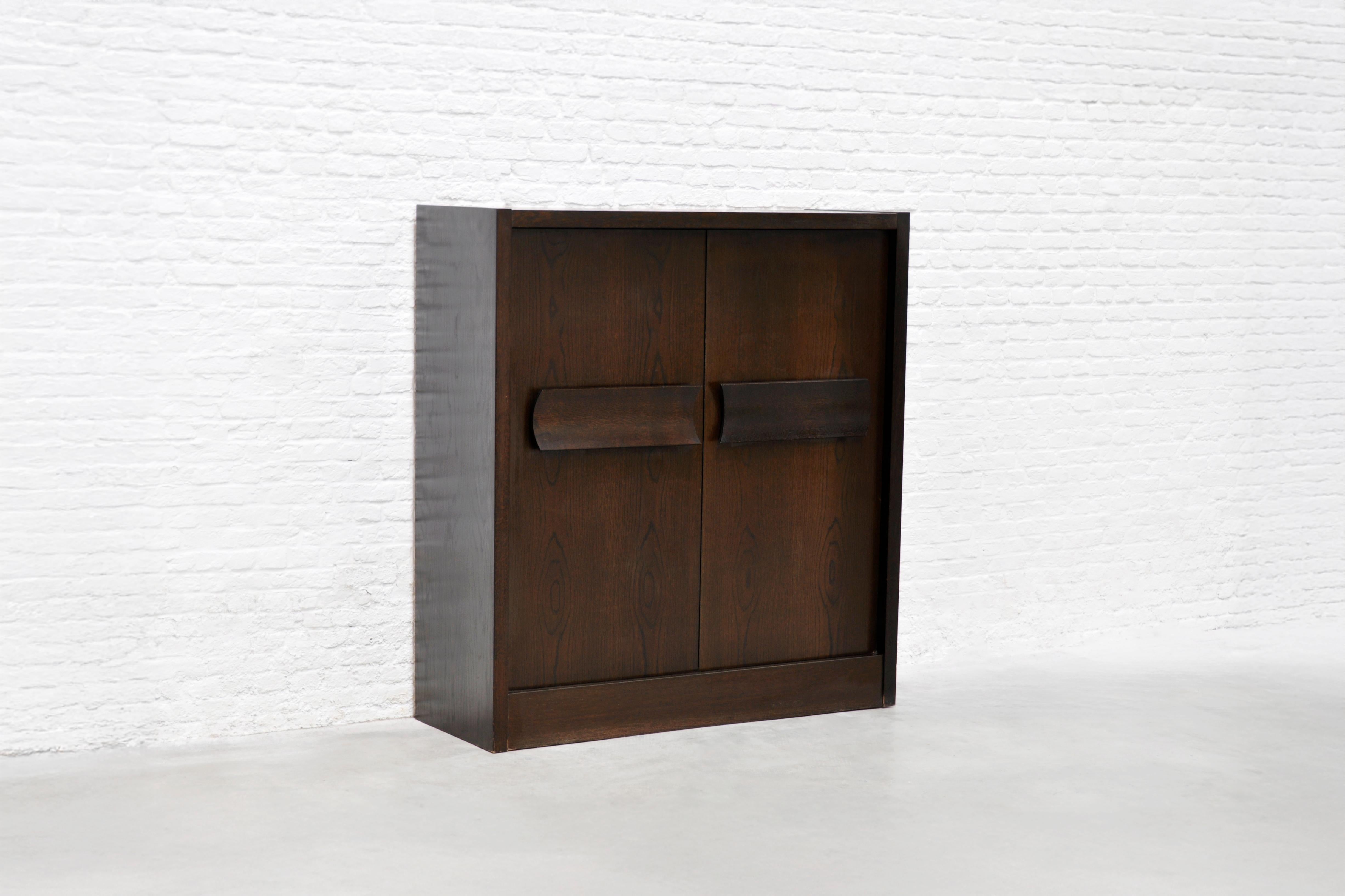Late 20th Century Brutalist Belgian Bar Cabinet, 1970s For Sale