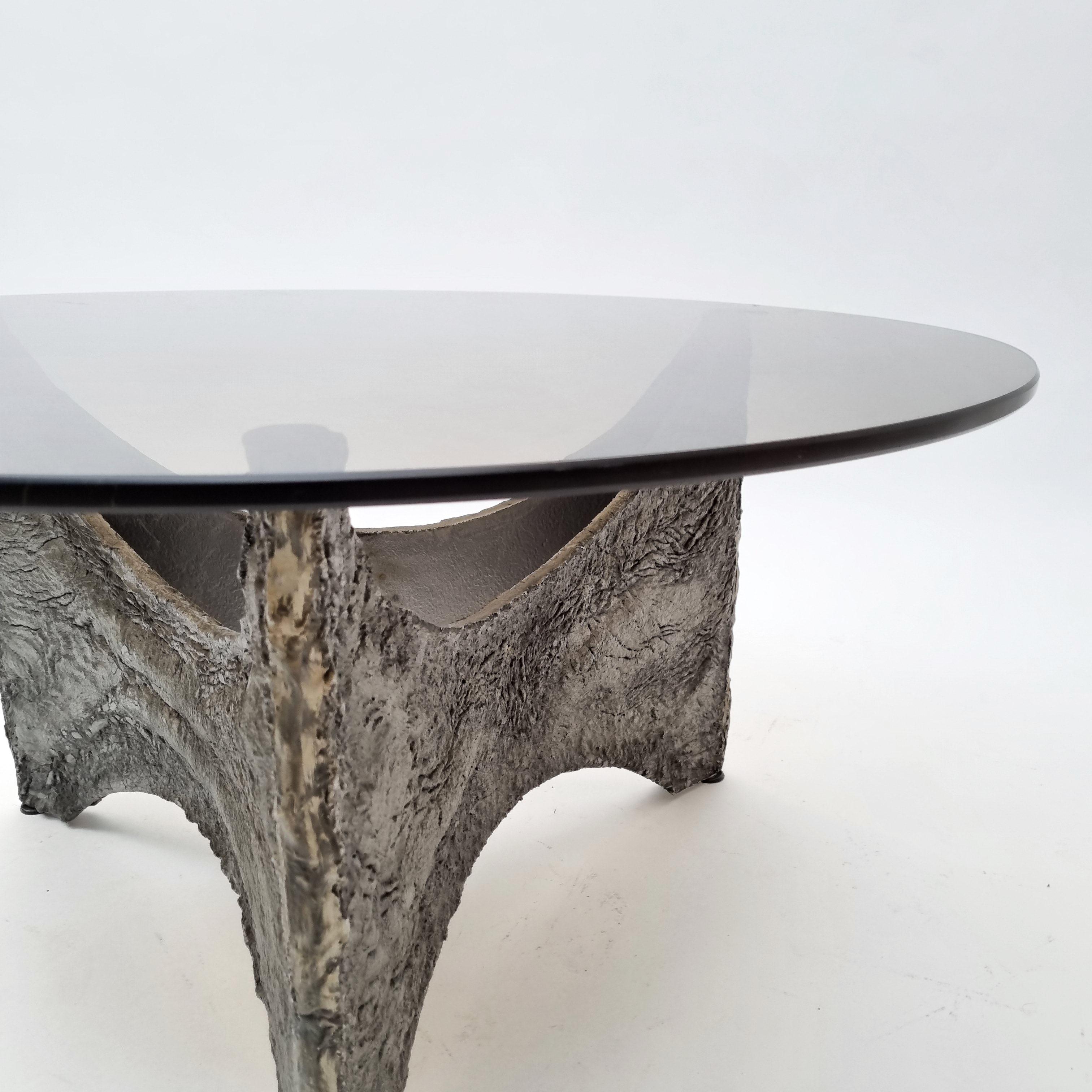 Late 20th Century Brutalist Belgian Coffee Table, 1970s For Sale