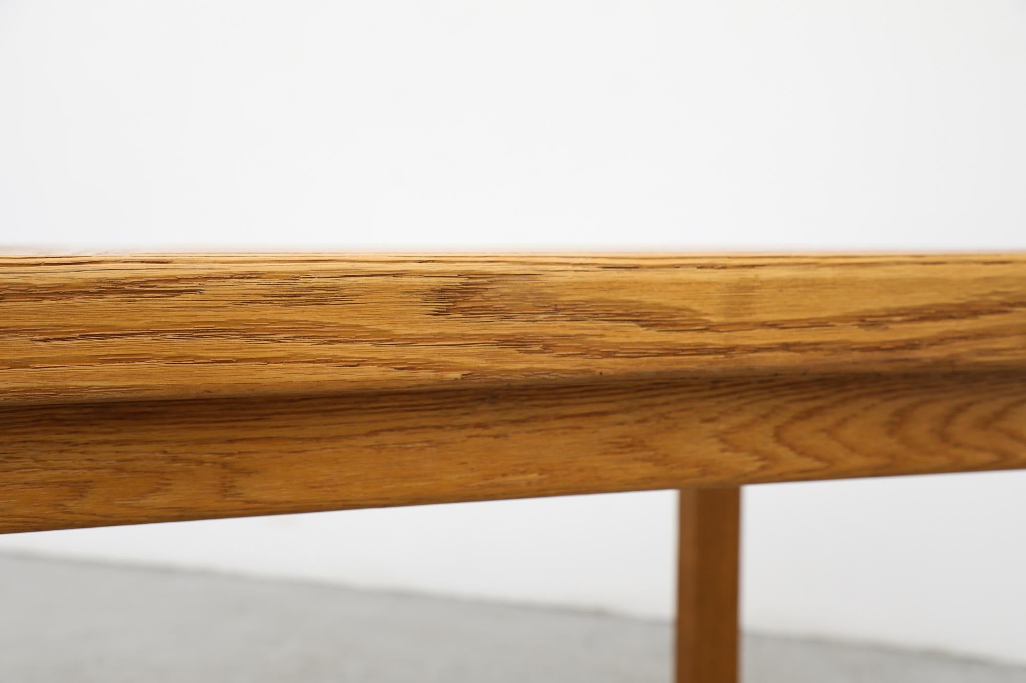 Brutalist Belgian Slatted Oak Dining Table w/ Rounded Legs Attributed to DePuydt For Sale 9