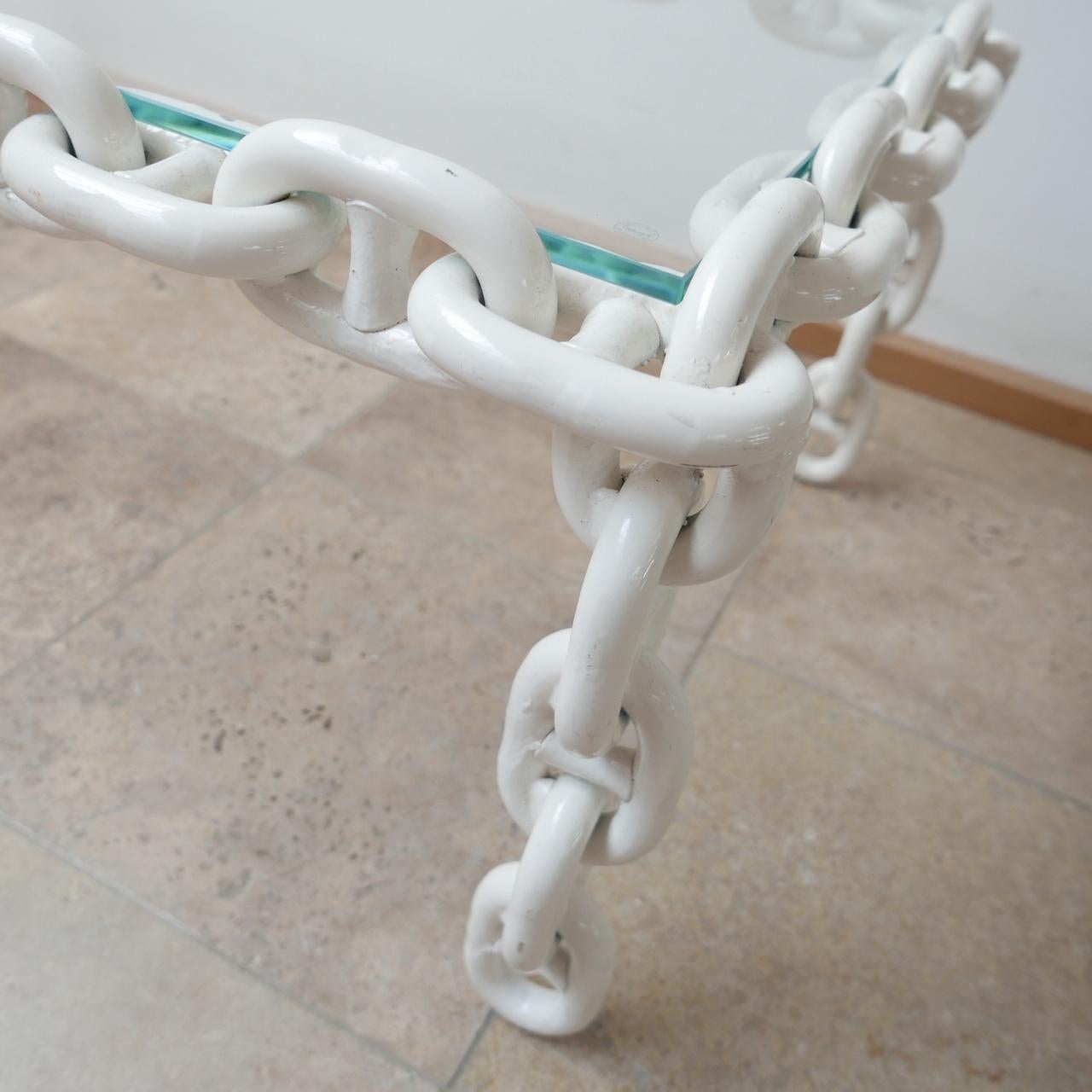 Brutalist Belgium Mid-Century Large Chain Coffee Table In Good Condition In London, GB