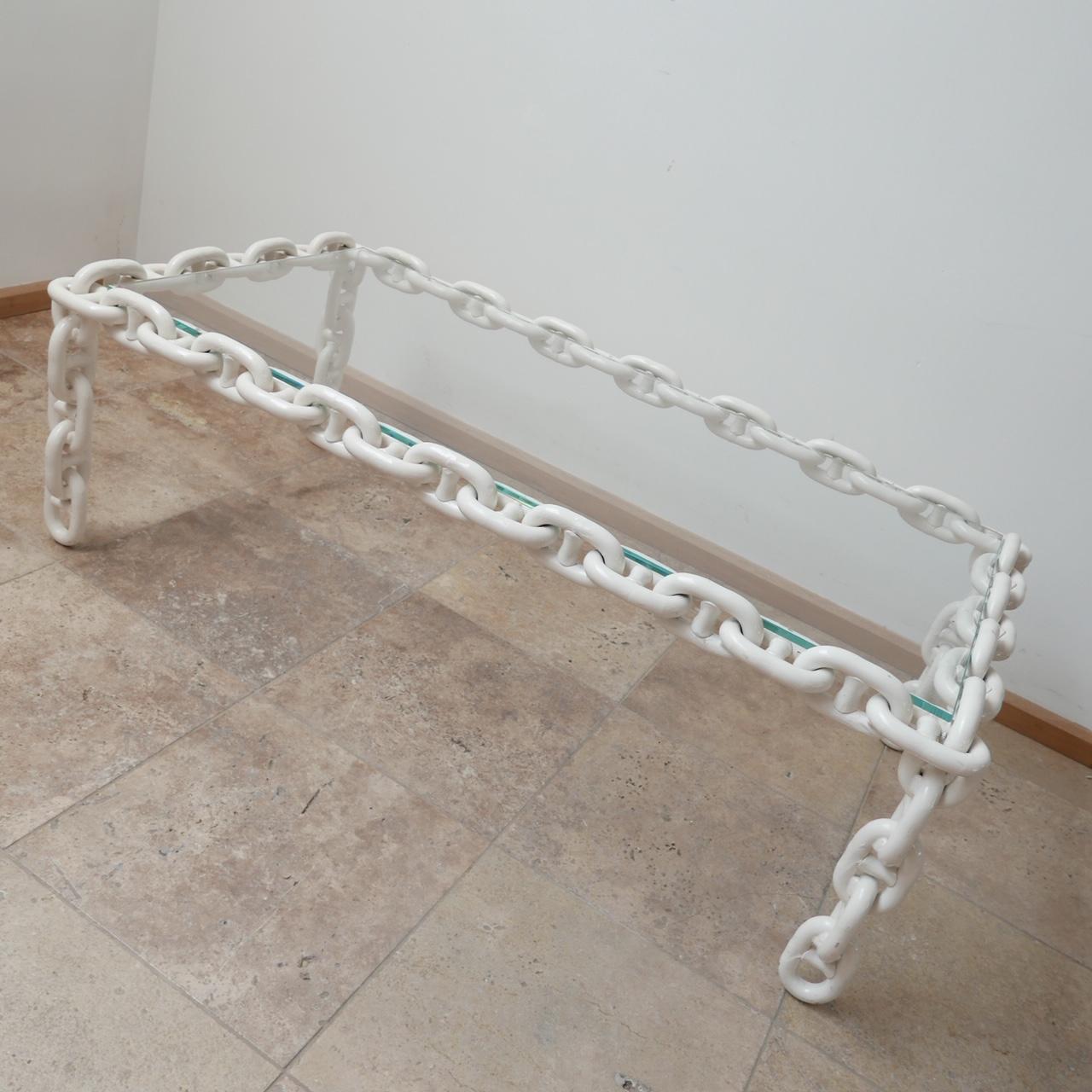 20th Century Brutalist Belgium Mid-Century Large Chain Coffee Table