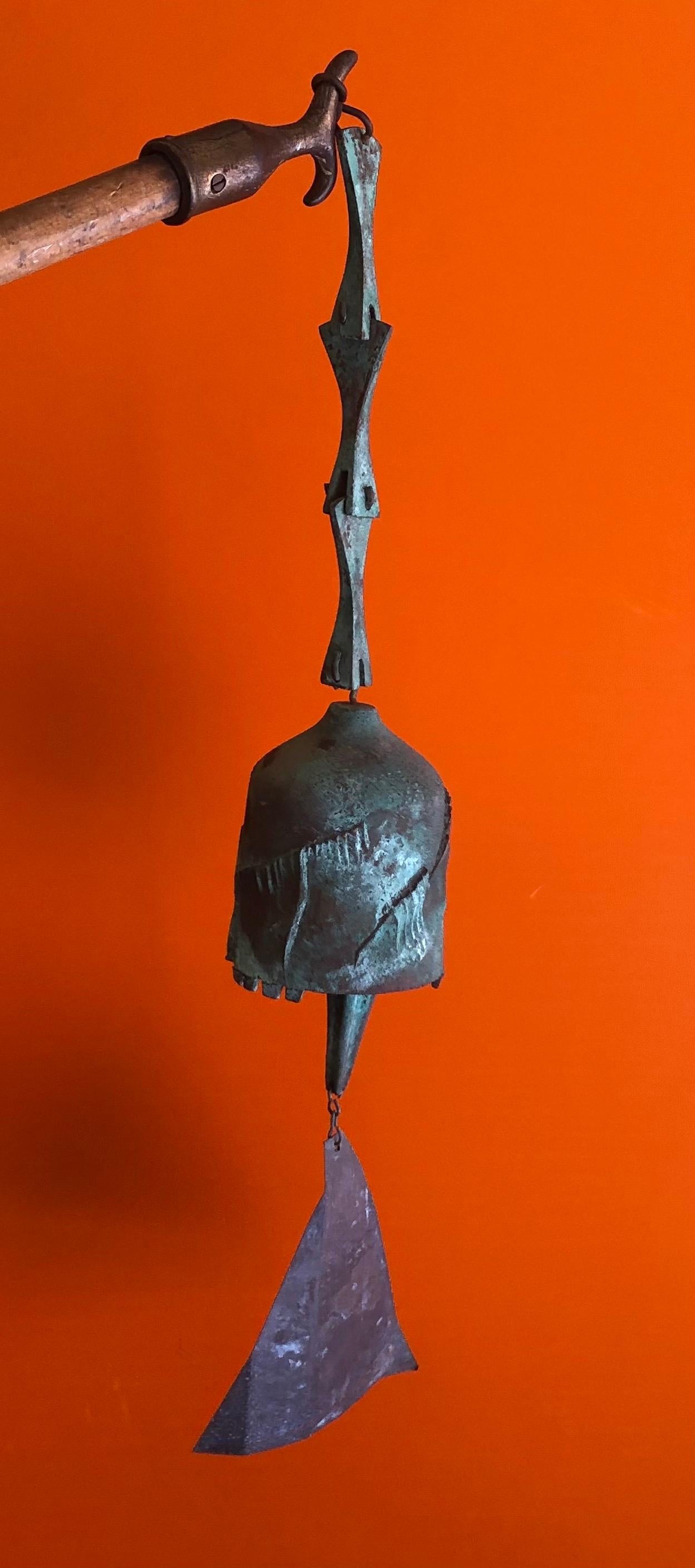 Brutalist Bell in Solid Bronze by Paolo Soleri 5