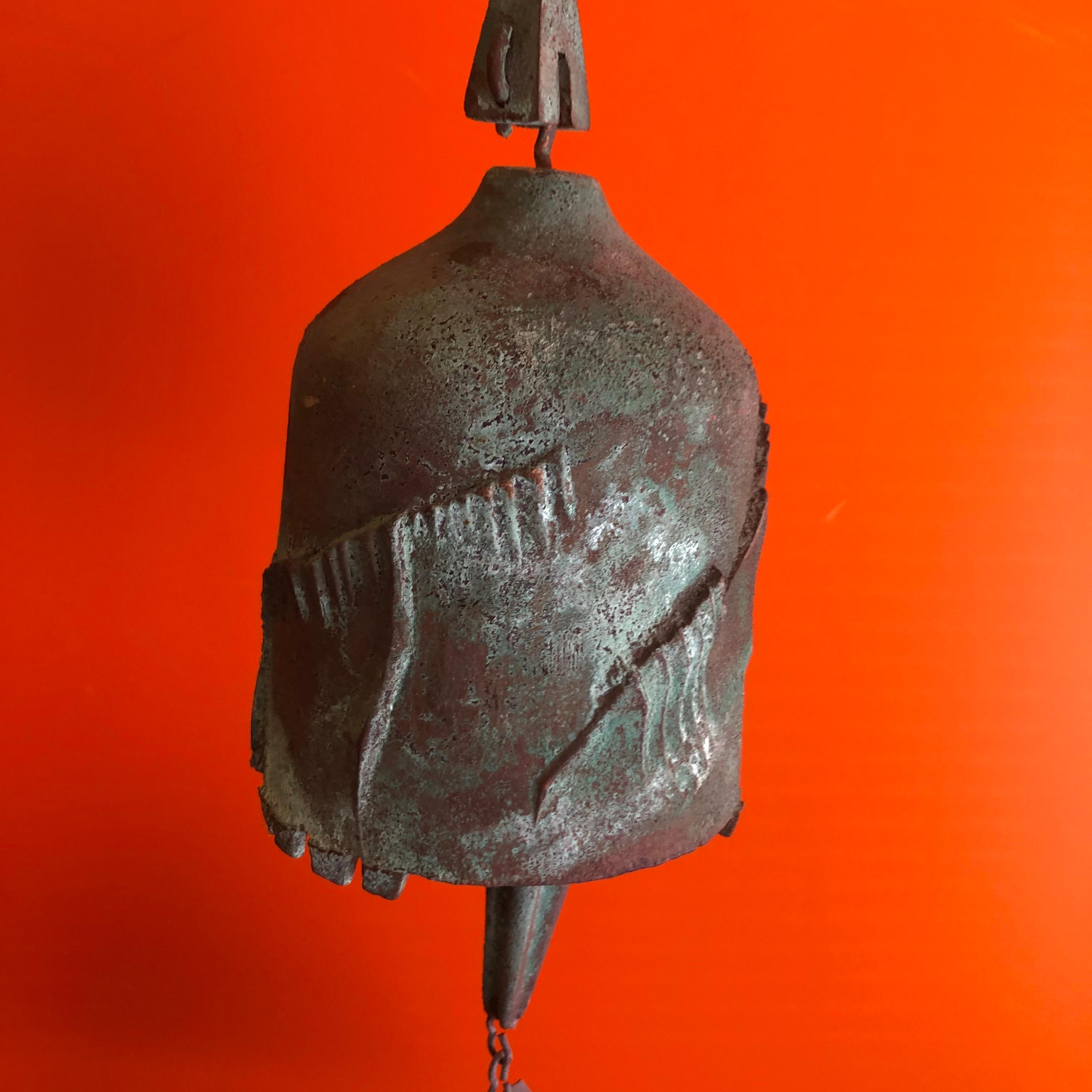 Brutalist Bell in Solid Bronze by Paolo Soleri 7