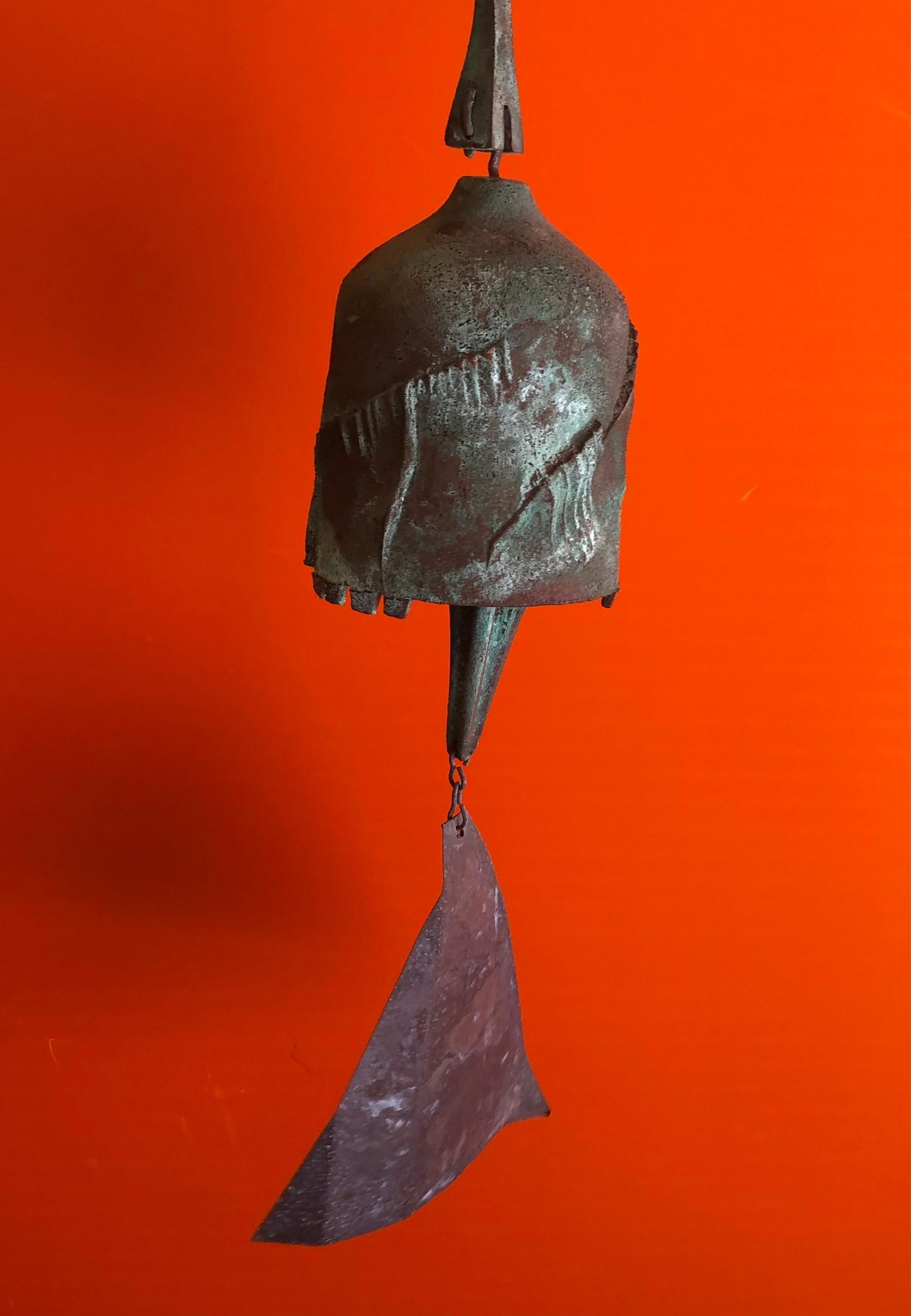 Brutalist Bell in Solid Bronze by Paolo Soleri 9