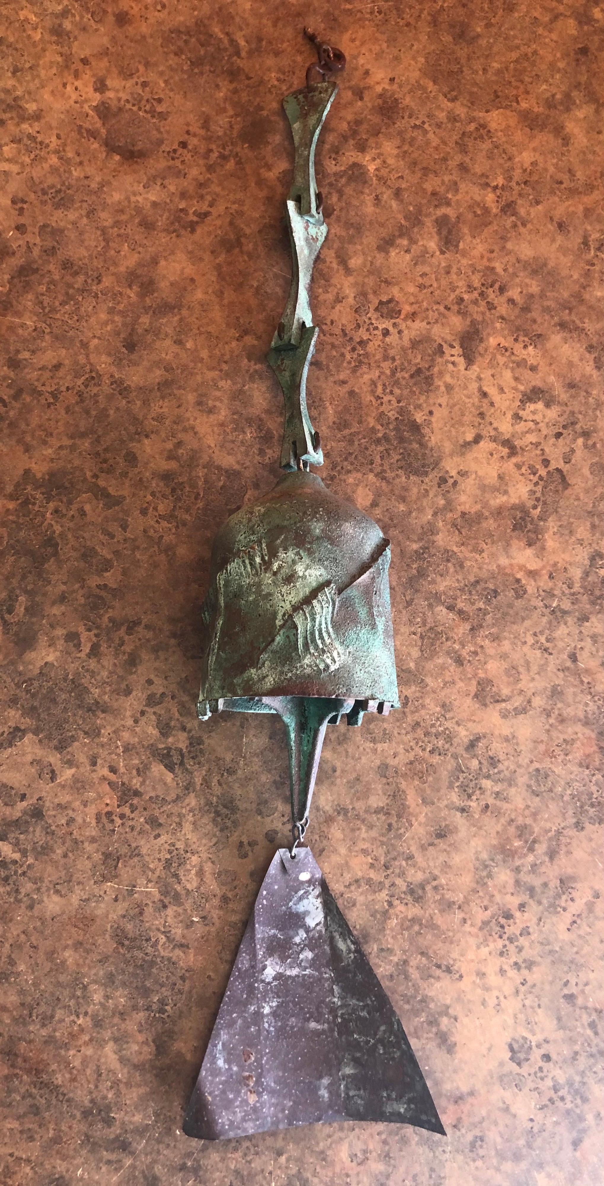 Brutalist Bell in Solid Bronze by Paolo Soleri 10