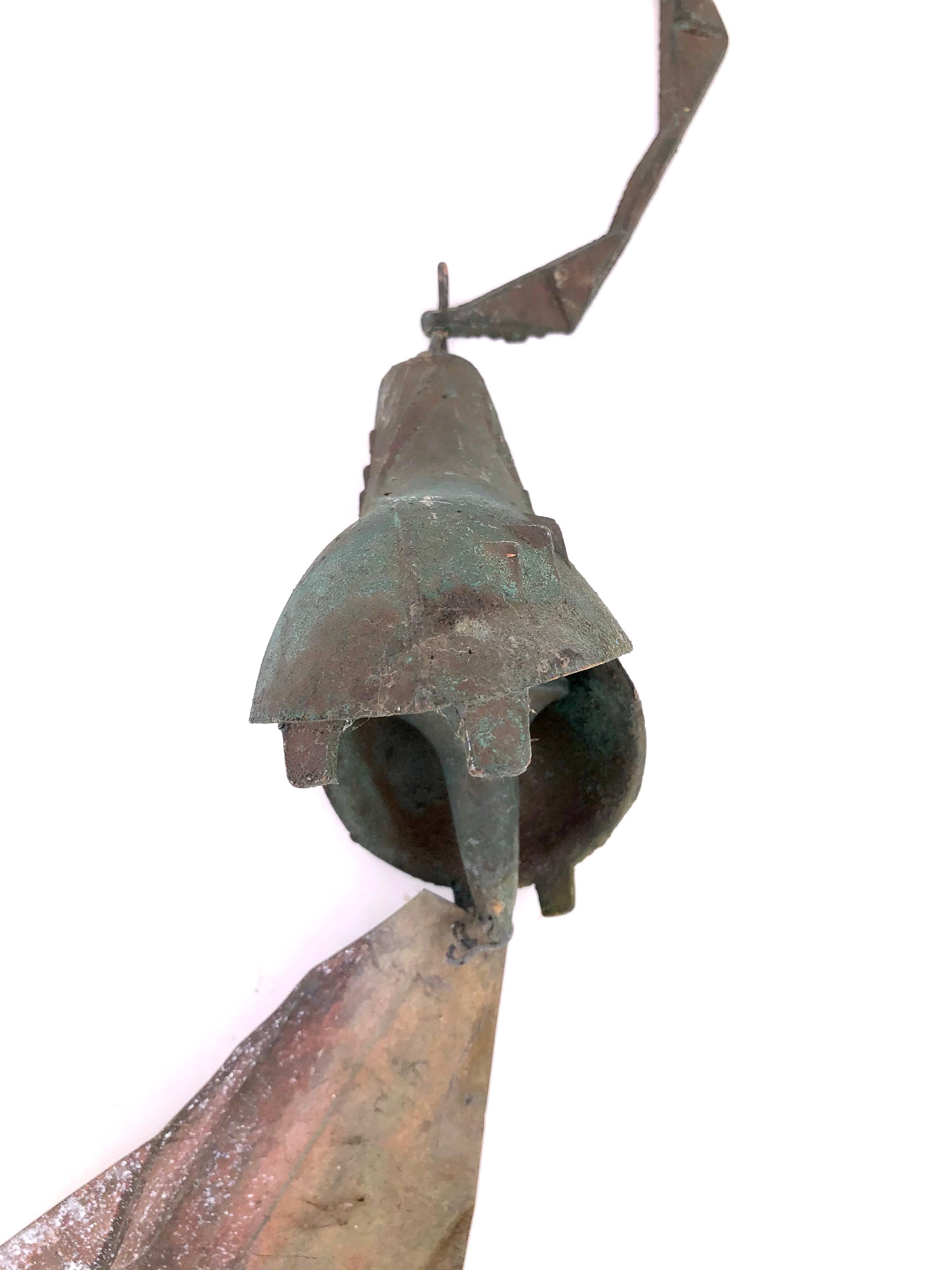 American Brutalist Bell in Solid Bronze by Paolo Soleri