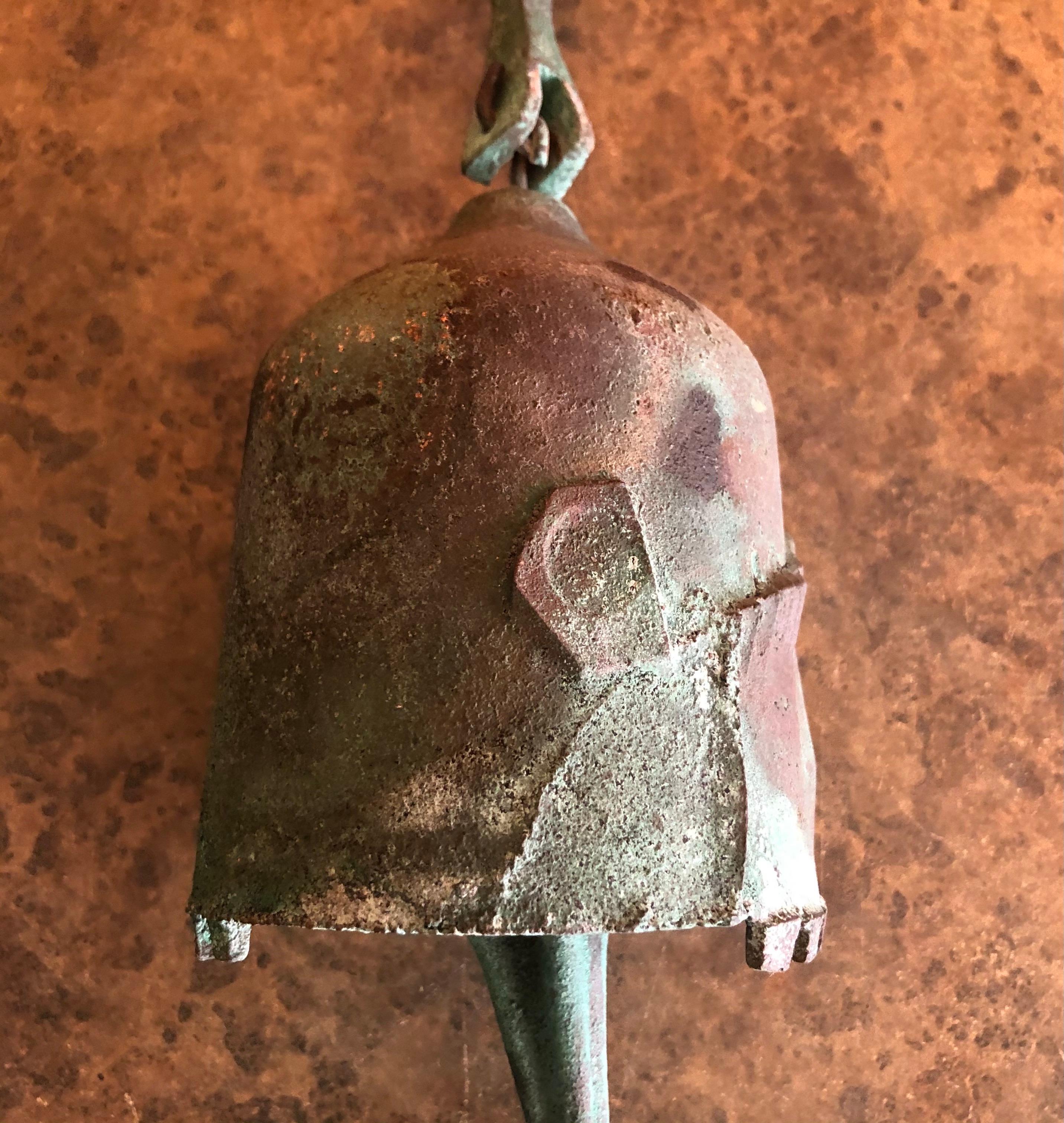 Brutalist Bell in Solid Bronze by Paolo Soleri In Good Condition In San Diego, CA