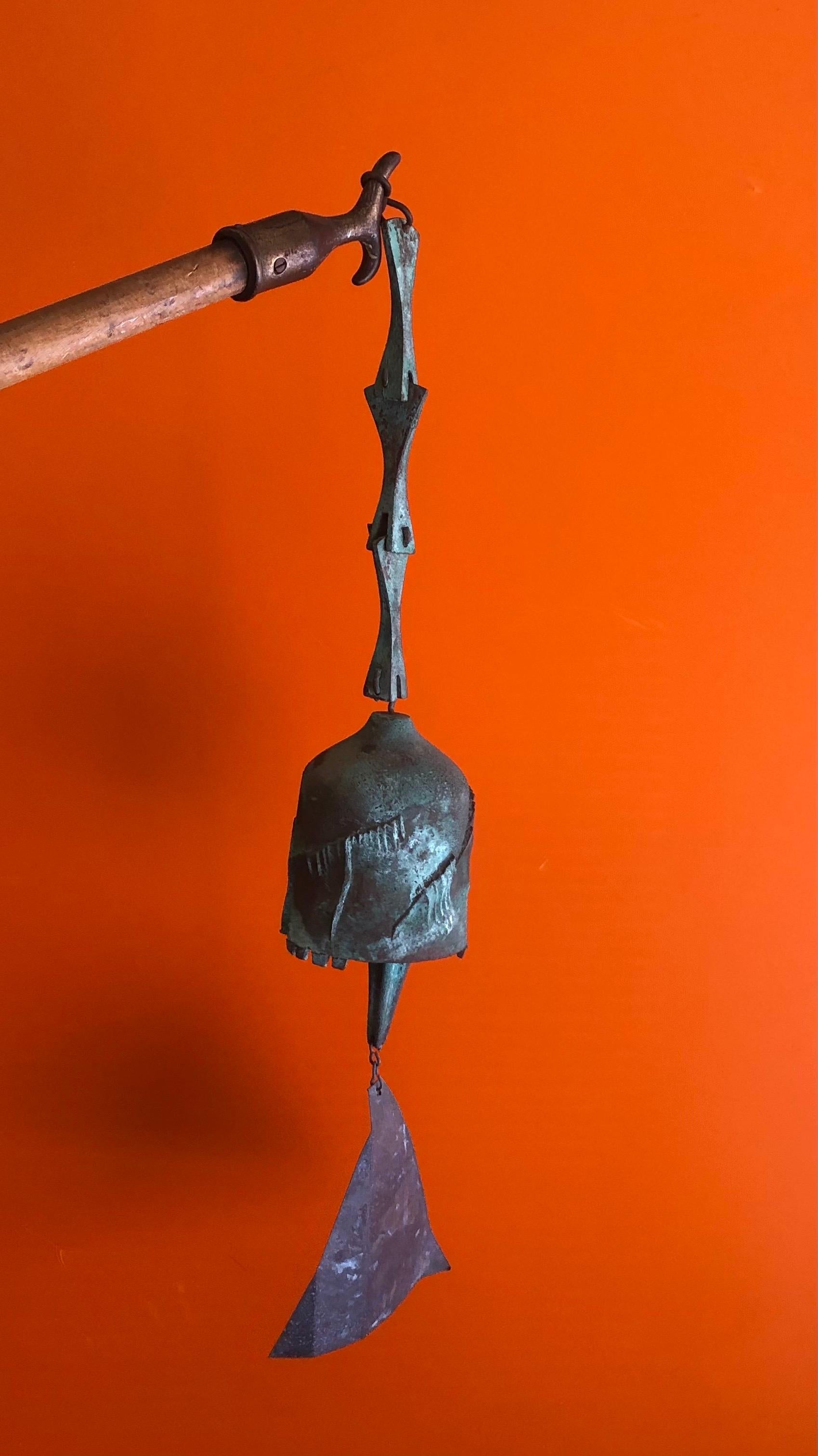 Brutalist Bell in Solid Bronze by Paolo Soleri 4