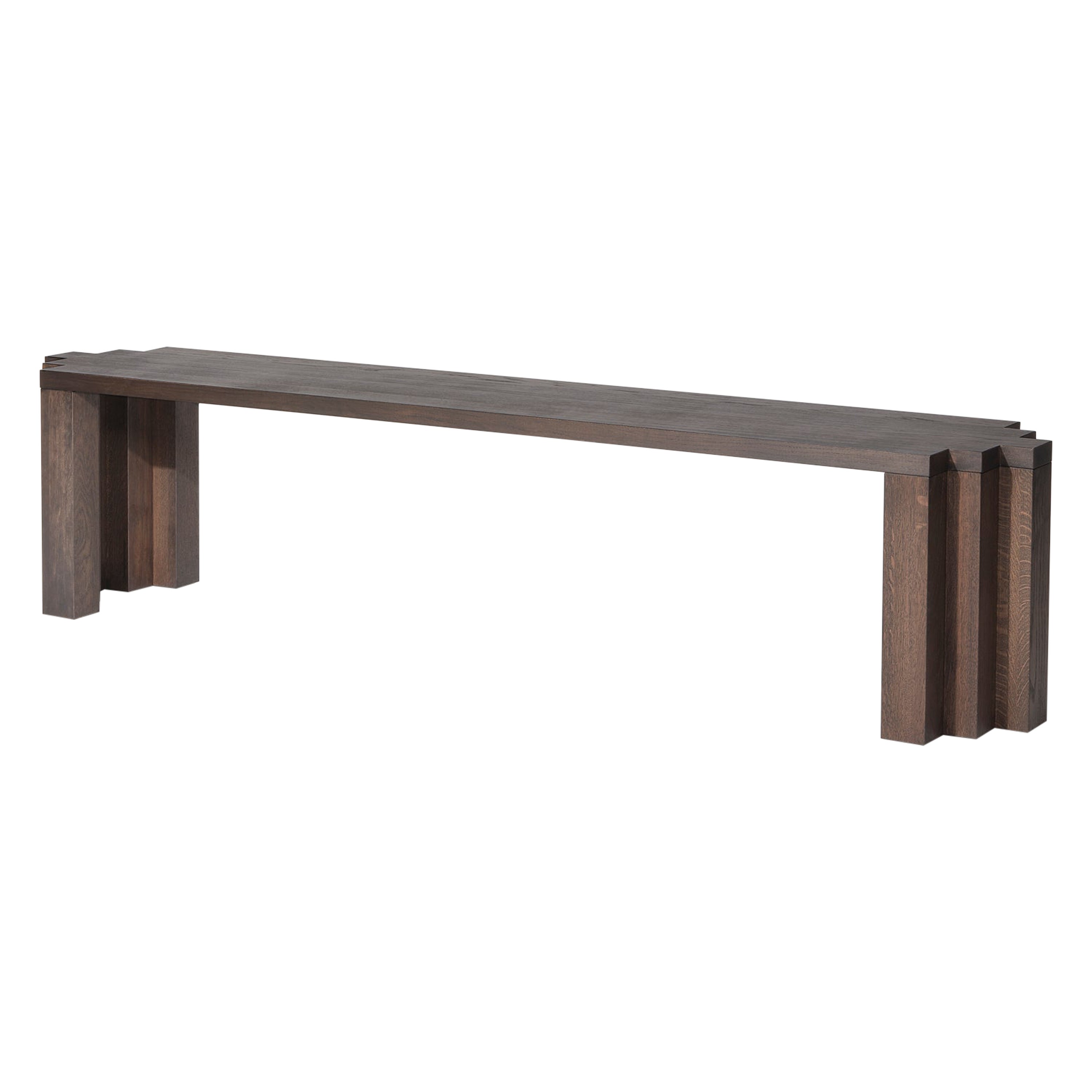 Brutalist Bench in Solid European Oak - Cadence by Mokko