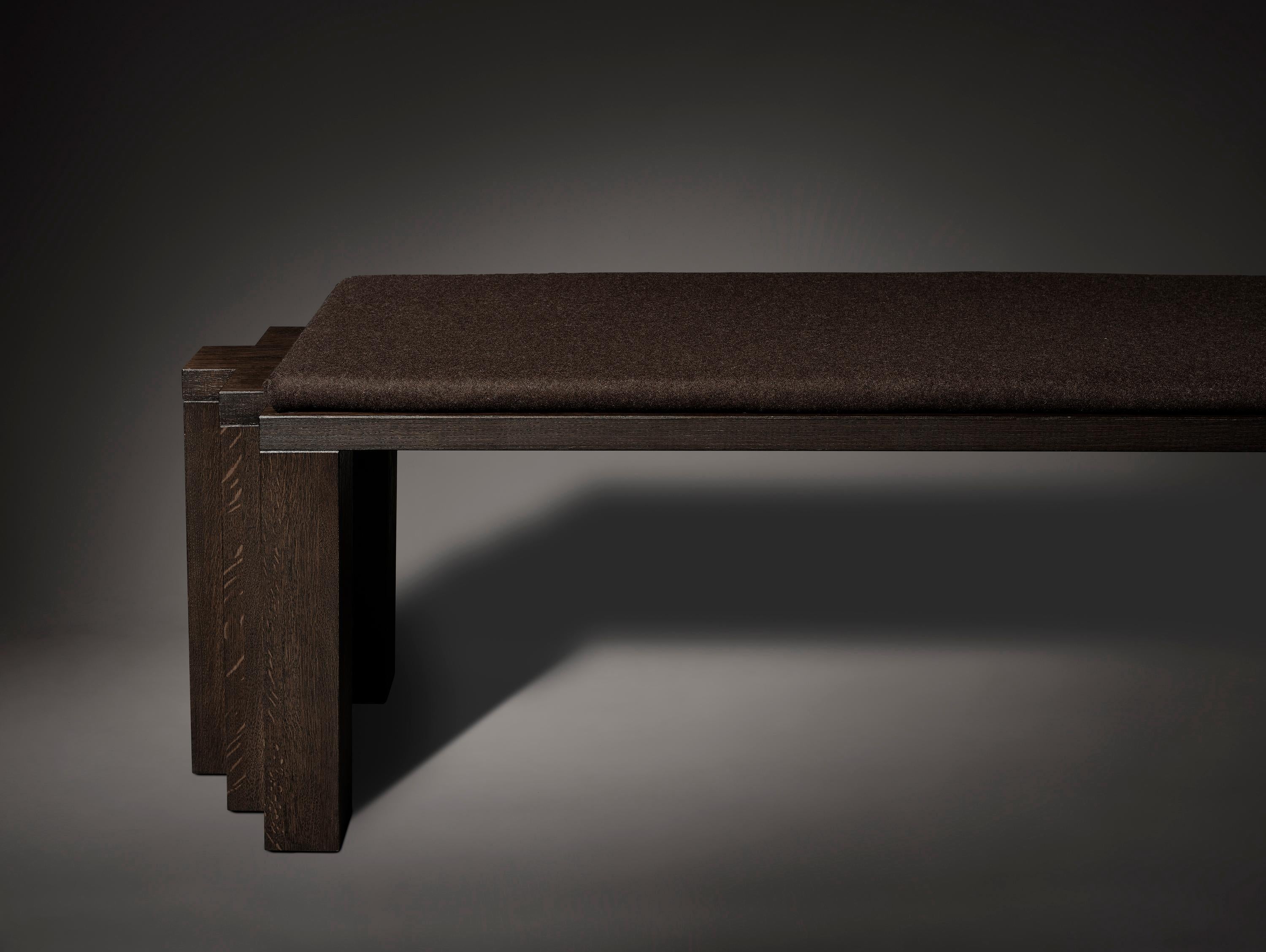 Brutalist Bench in Solid French Oak - Cadence by Mokko For Sale 5