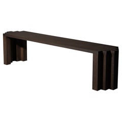 Brutalist Bench in Solid French Oak - Cadence by Mokko