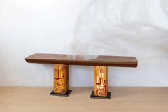 Brutalist Bench in Solid Wood by Jean-Baptiste Van Den Heede