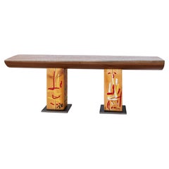 Brutalist Bench in Solid Wood by Jean-Baptiste Van Den Heede