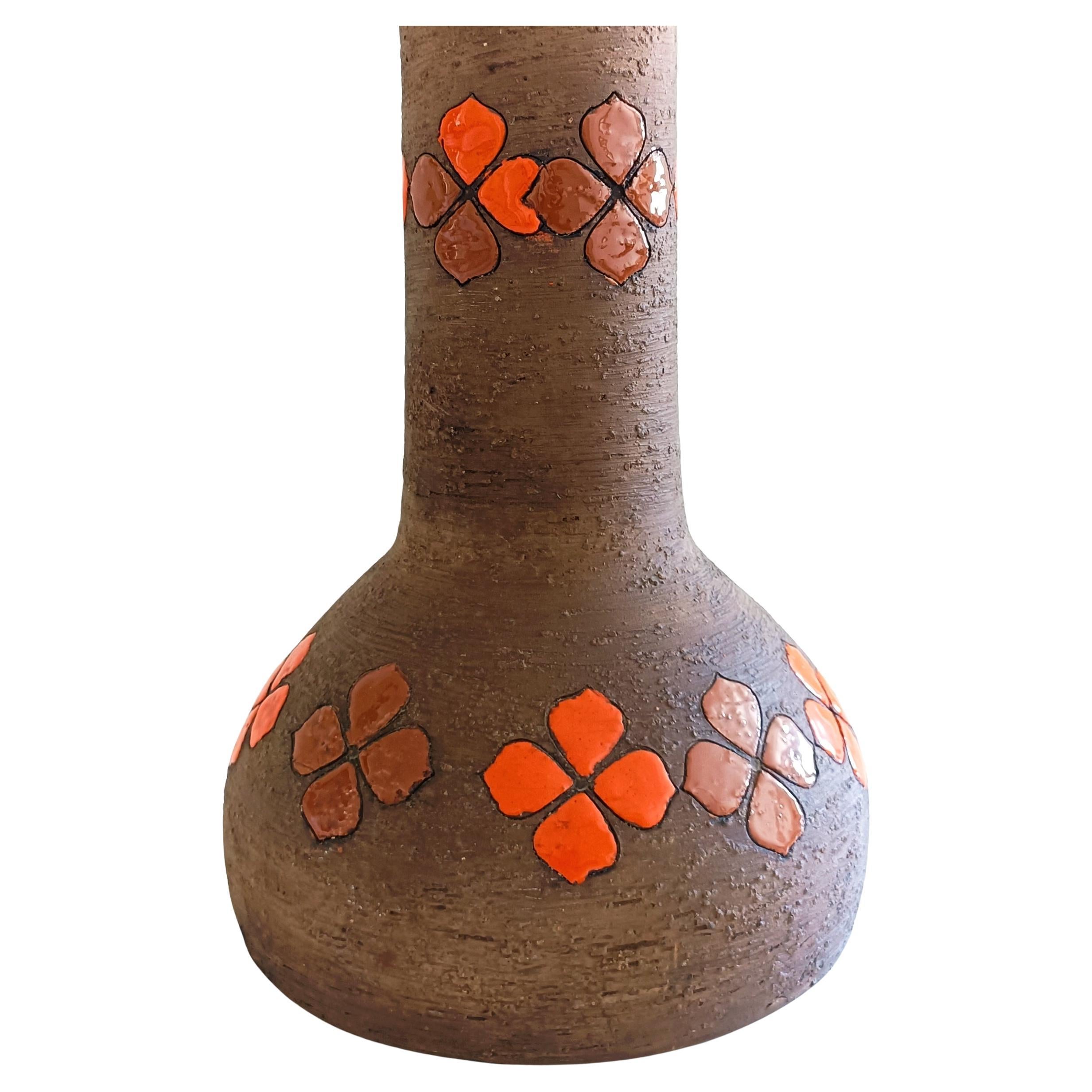 Lampada da tavolo in ceramica brutalista Quadrifoglio Decor, Italia 1960, di Bitossi Aldo Londi 4