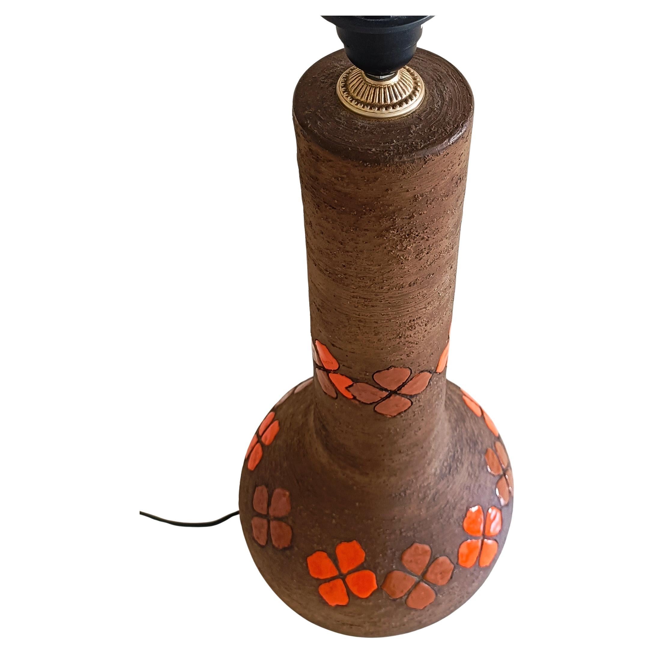 Lampada da tavolo in ceramica brutalista Quadrifoglio Decor, Italia 1960, di Bitossi Aldo Londi 5