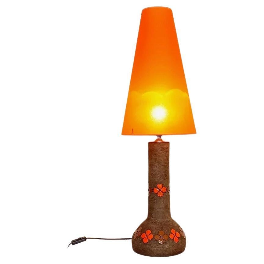 Italiano Lampada da tavolo in ceramica brutalista Quadrifoglio Decor, Italia 1960, di Bitossi Aldo Londi
